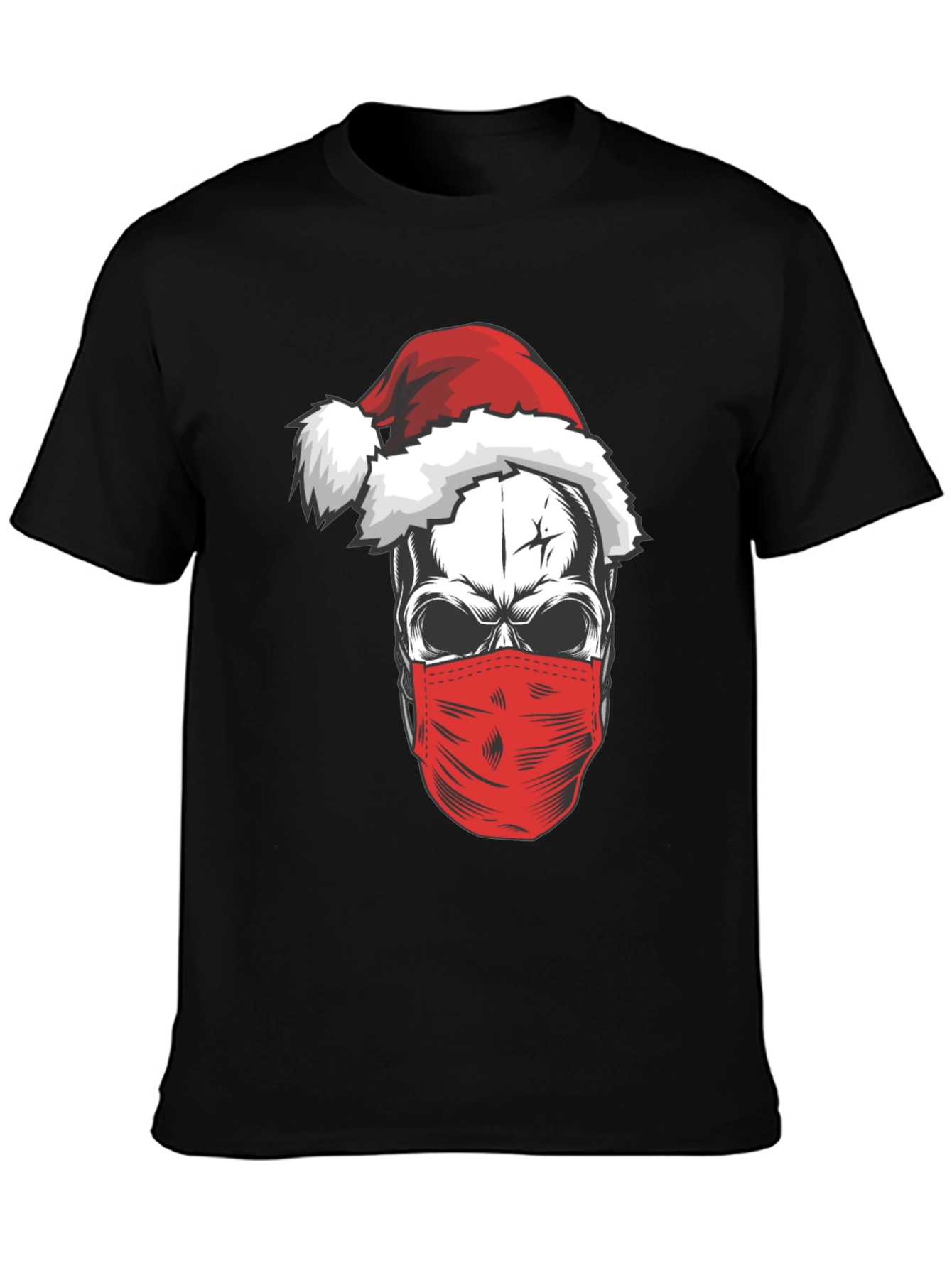 Santa Skull Mask T-Shirt - Holiday Humor
