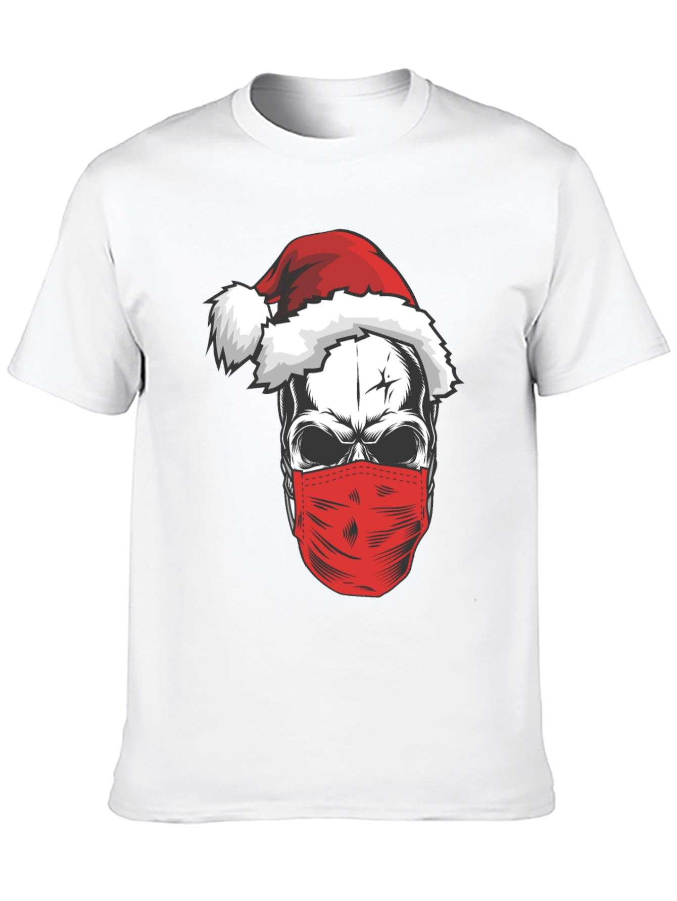 Santa Skull Mask T-Shirt - Holiday Humor