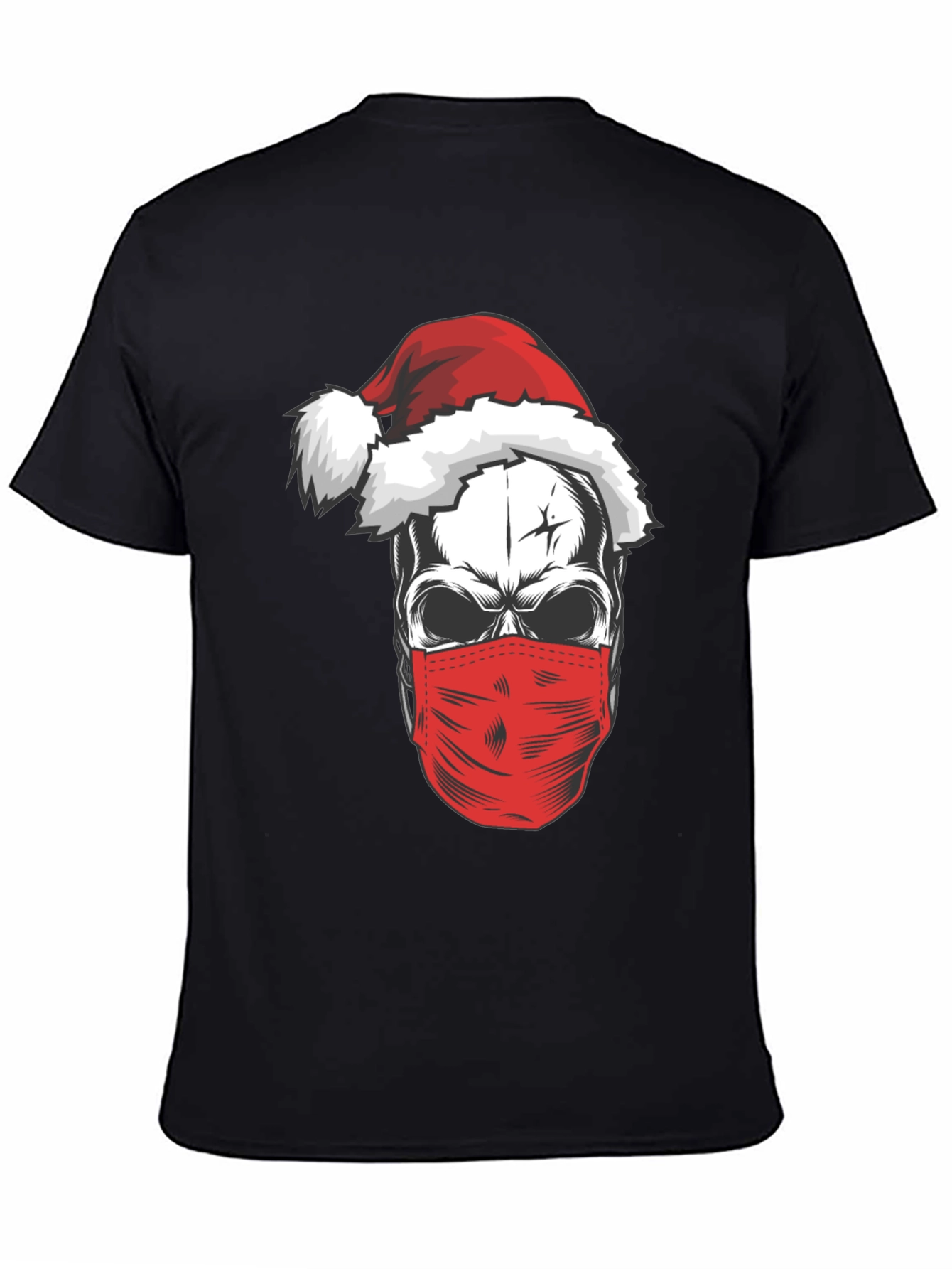 Santa Skull Mask T-Shirt - Holiday Humor