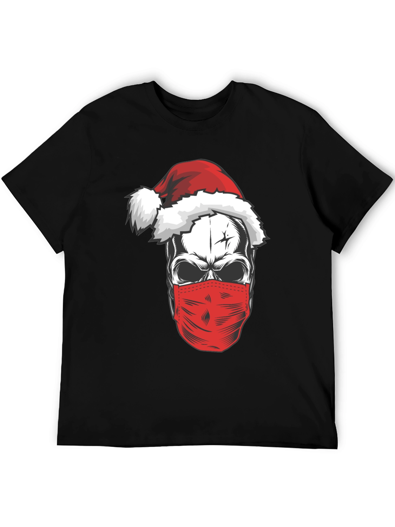 Santa Skull Mask T-Shirt - Holiday Humor