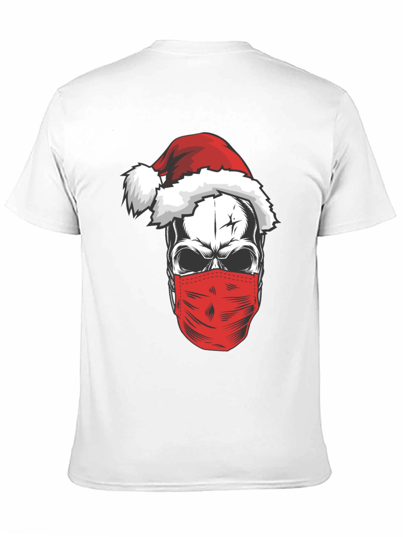 Santa Skull Mask T-Shirt - Holiday Humor