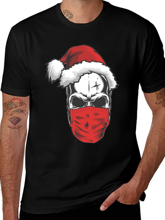 Santa Skull Mask T-Shirt - Holiday Humor