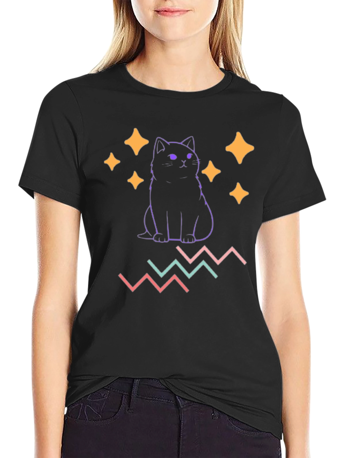 Cute Cat Graphic Tee - Trendy & Stylish