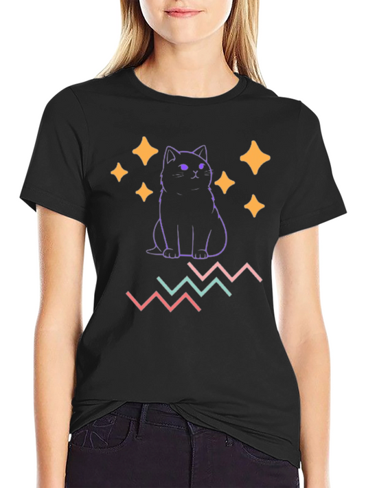 Cute Cat Graphic Tee - Trendy & Stylish