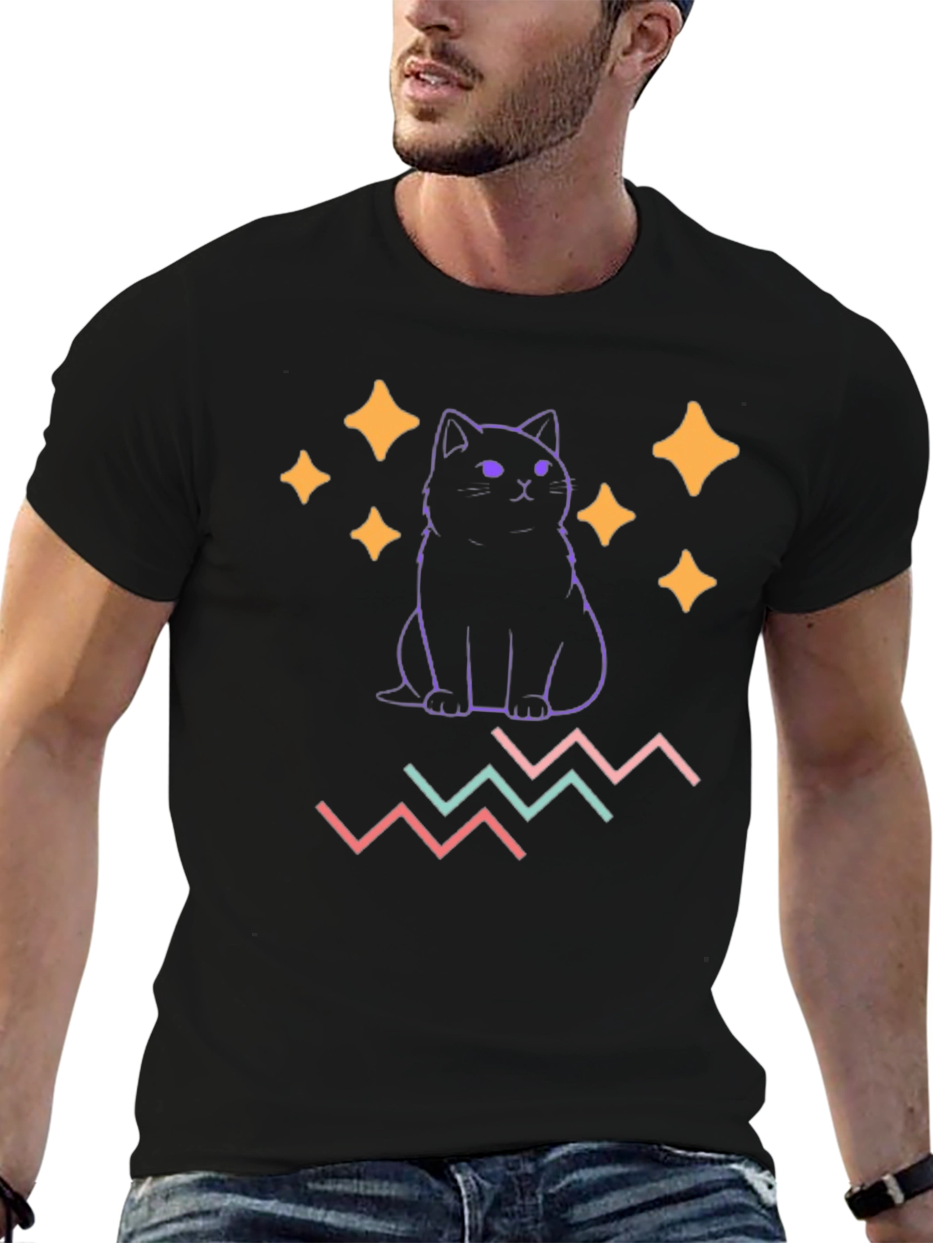 Cute Cat Graphic Tee - Trendy & Stylish