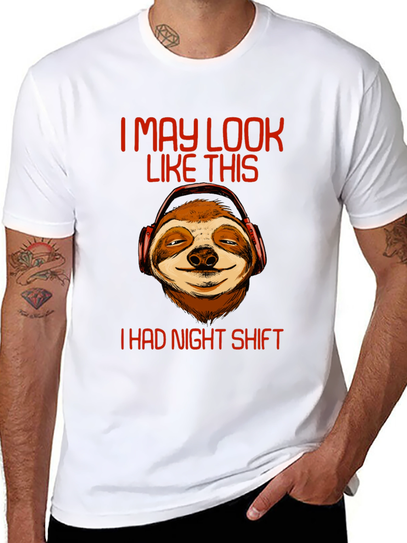 Night Shift Sloth T-Shirt - Funny Graphic Tee