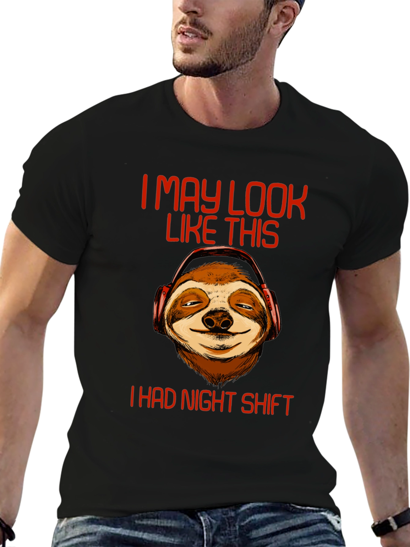 Night Shift Sloth T-Shirt - Funny Graphic Tee