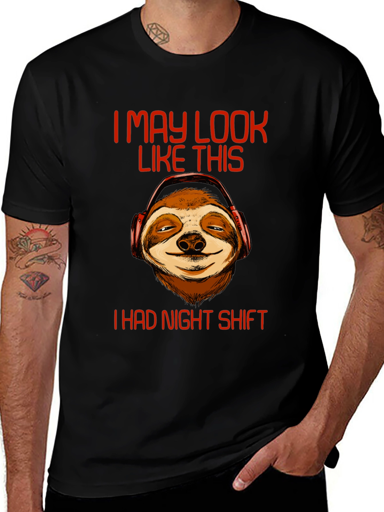 Night Shift Sloth T-Shirt - Funny Graphic Tee