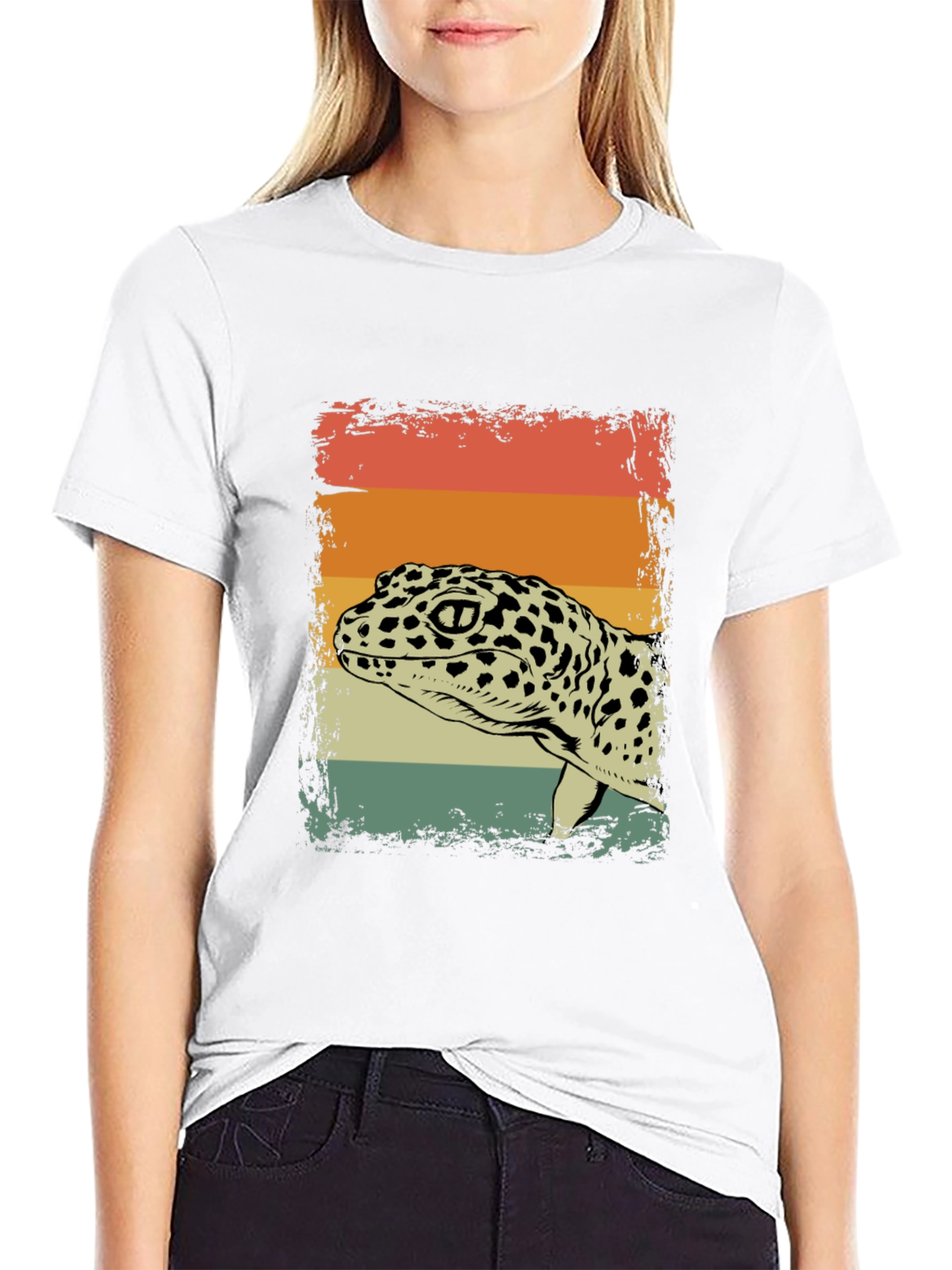 Retro Leopard Gecko Graphic T-Shirt
