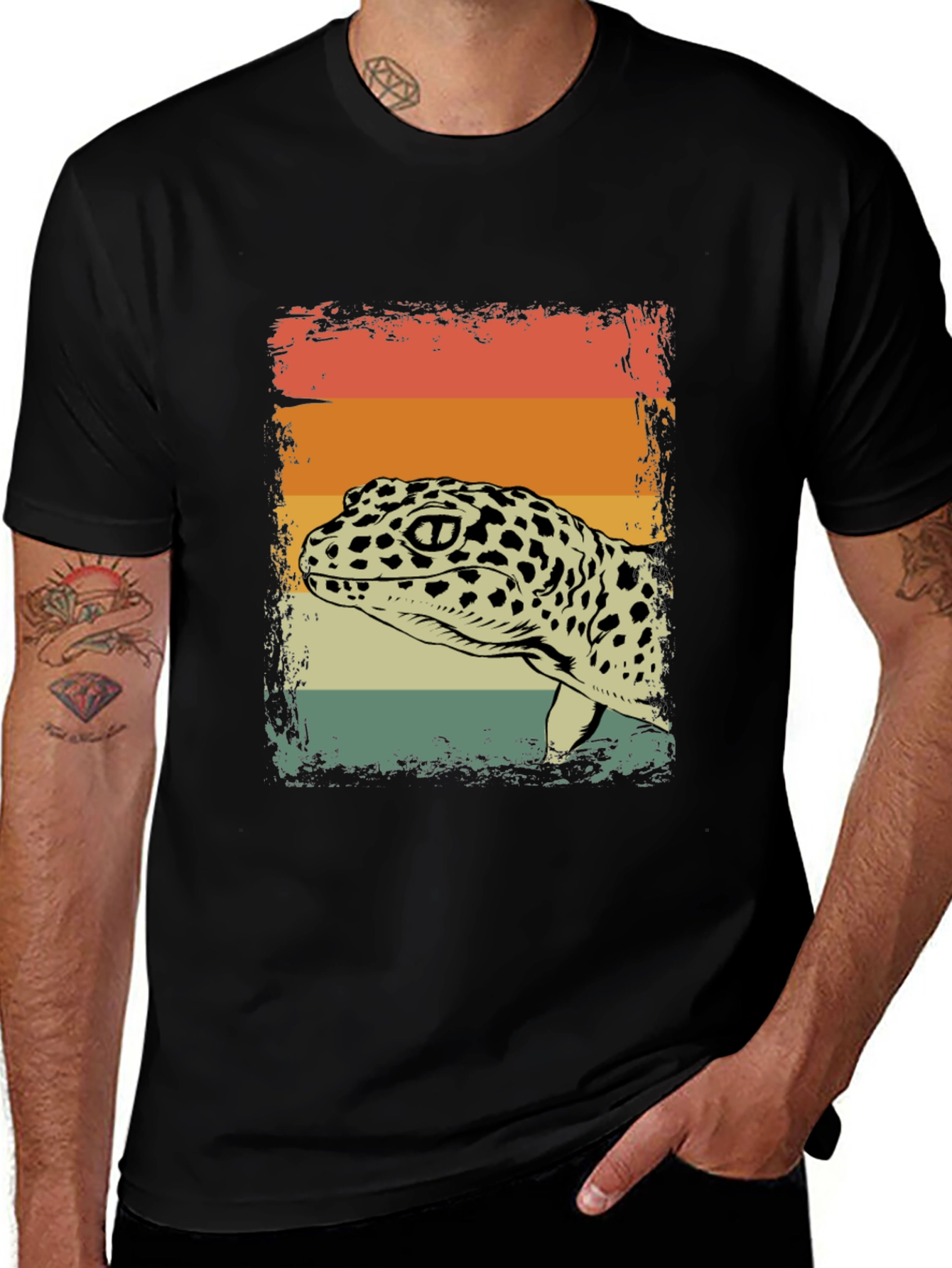 Retro Leopard Gecko Graphic T-Shirt