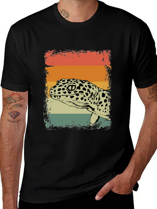 Retro Leopard Gecko Graphic T-Shirt