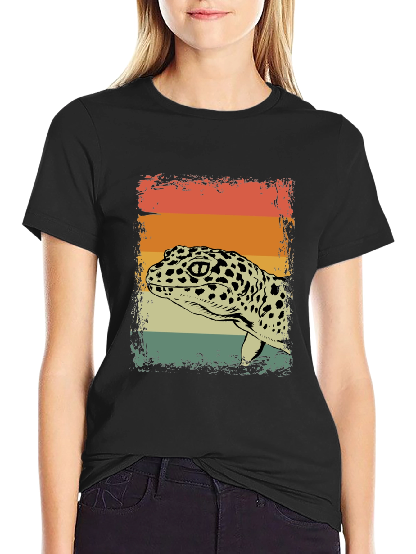 Retro Leopard Gecko Graphic T-Shirt