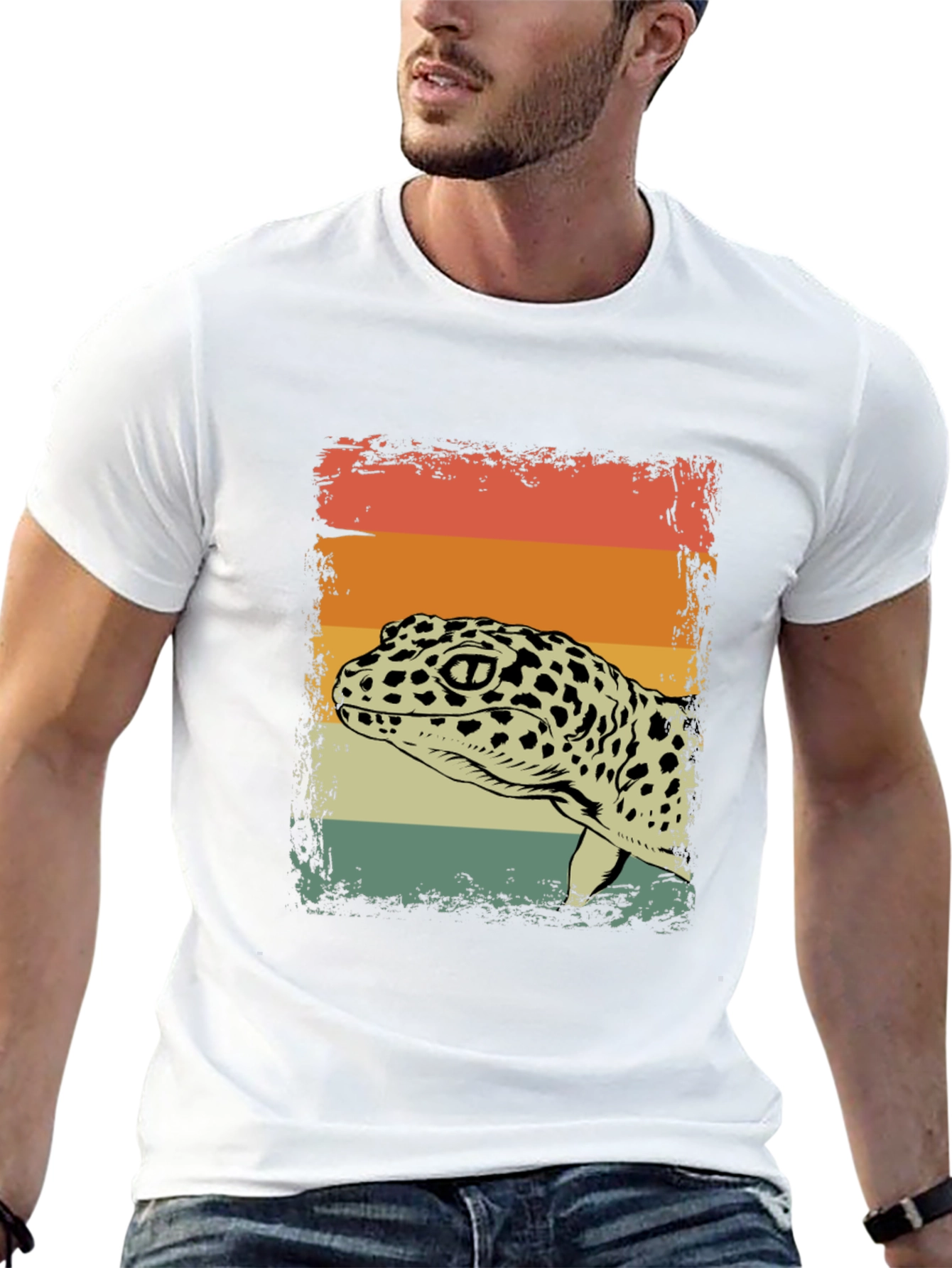 Retro Leopard Gecko Graphic T-Shirt