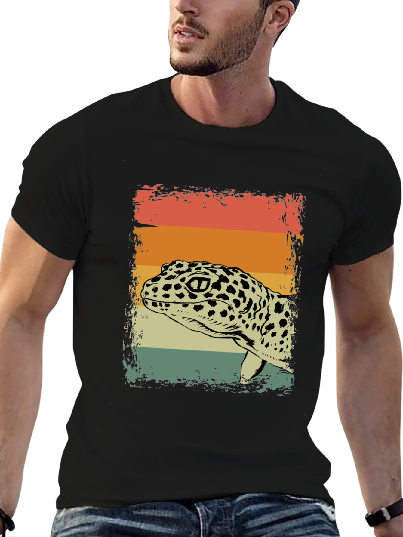 Retro Leopard Gecko Graphic T-Shirt