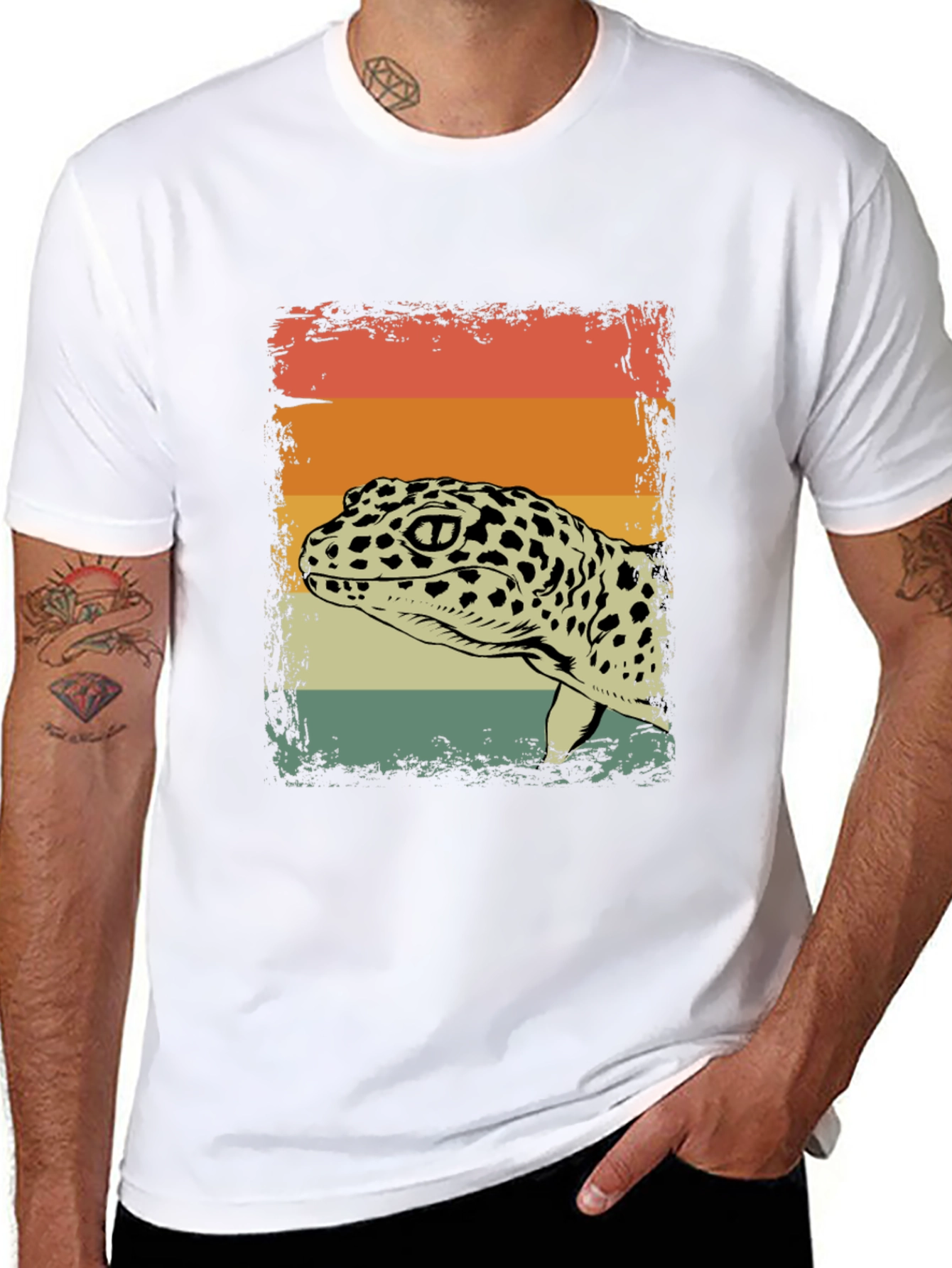 Retro Leopard Gecko Graphic T-Shirt