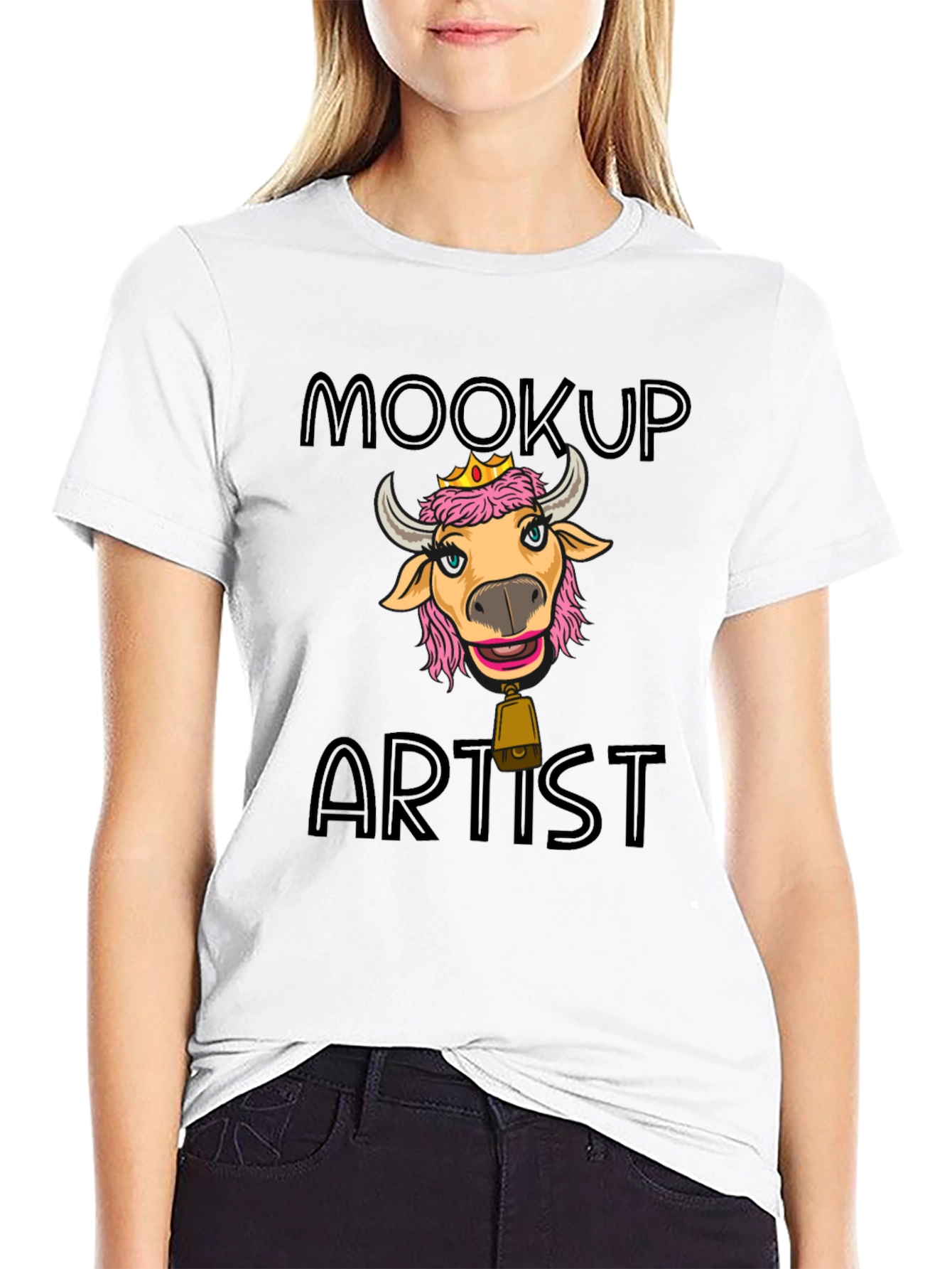 Moocup Artist Graphic T-Shirt Funny Cow Tee