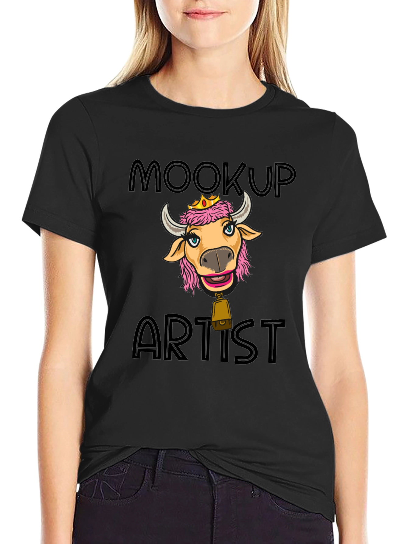 Moocup Artist Graphic T-Shirt Funny Cow Tee
