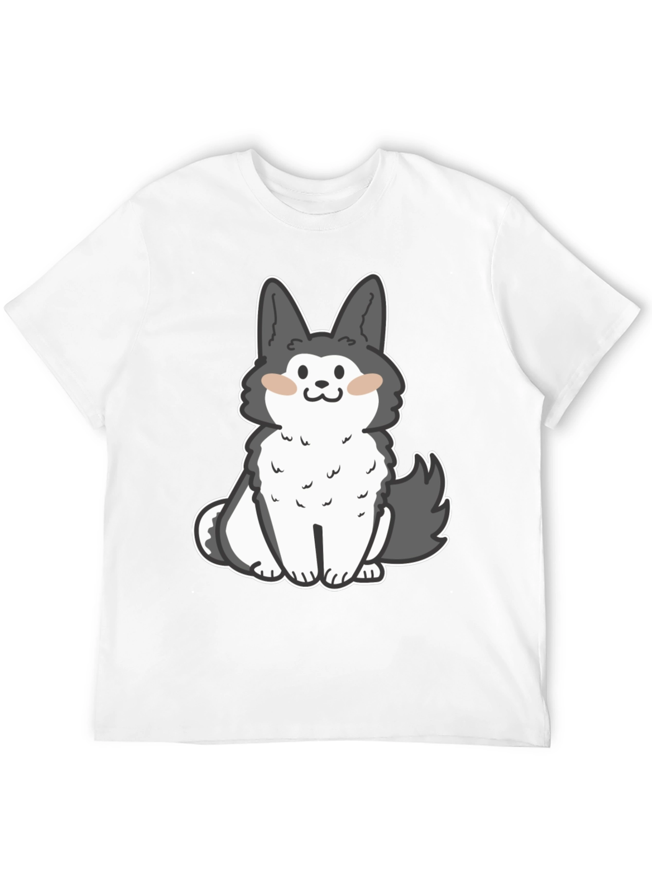 Cute Cartoon Dog Graphic Black T-Shirt