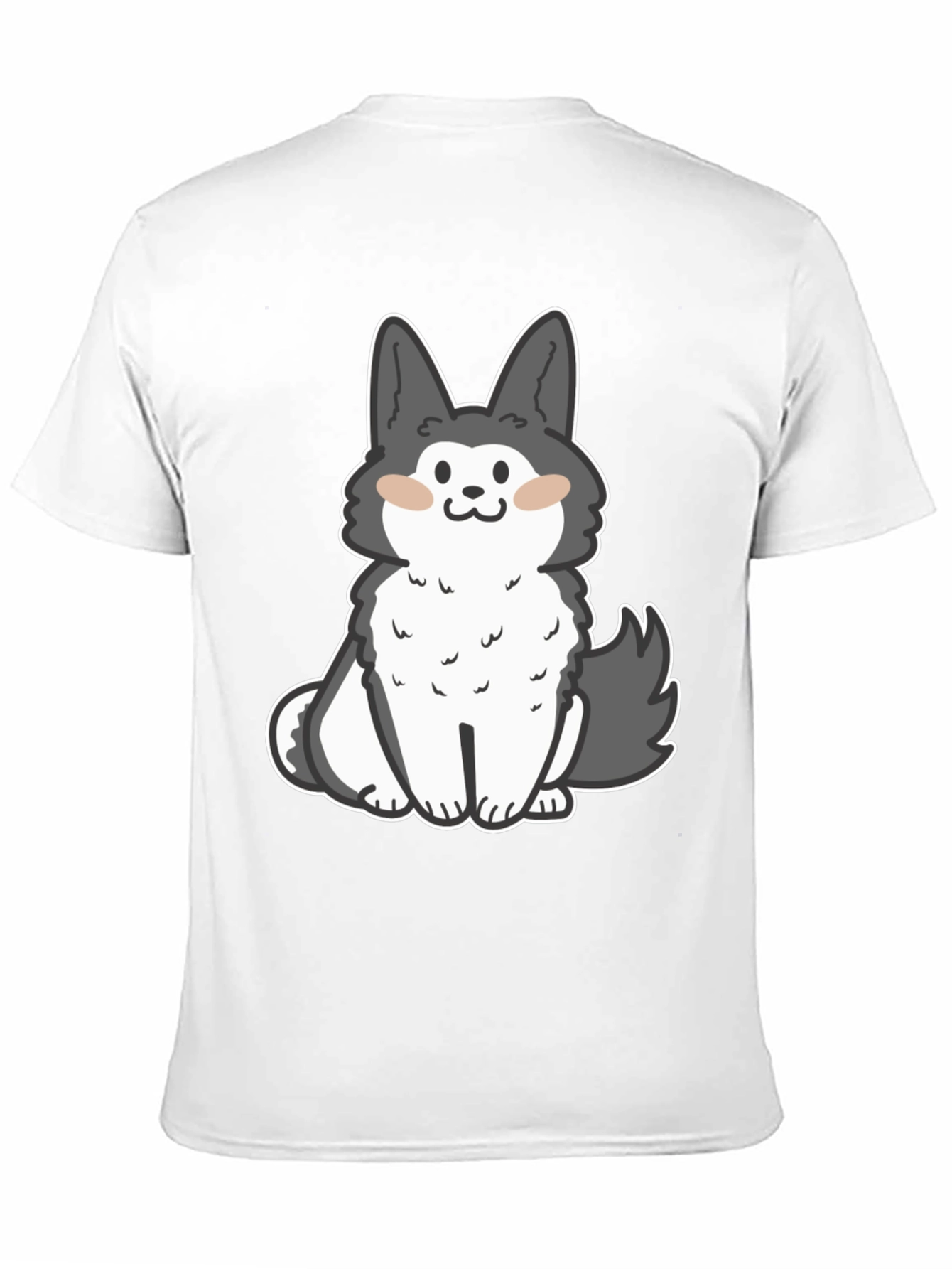 Cute Cartoon Dog Graphic Black T-Shirt