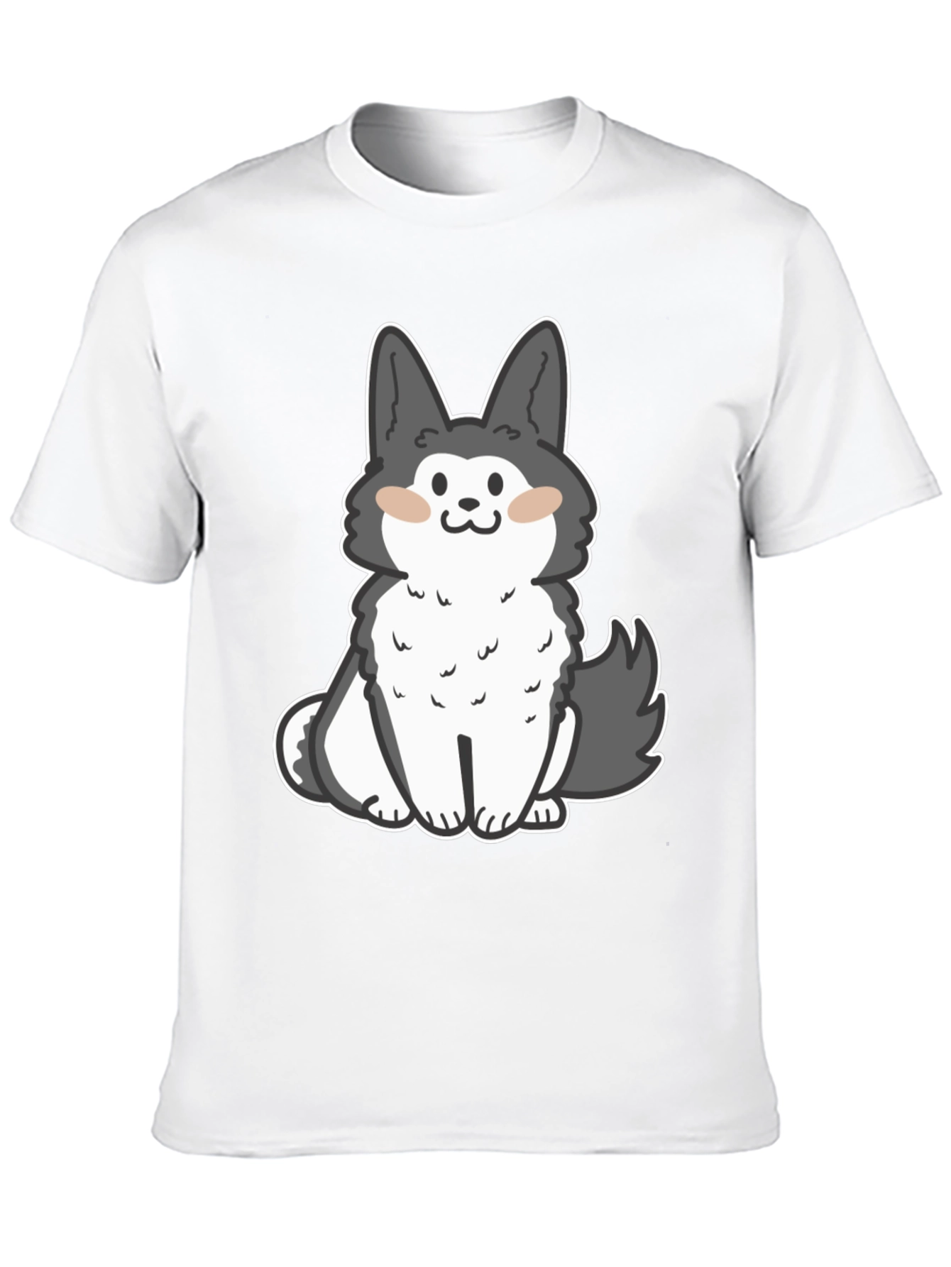 Cute Cartoon Dog Graphic Black T-Shirt