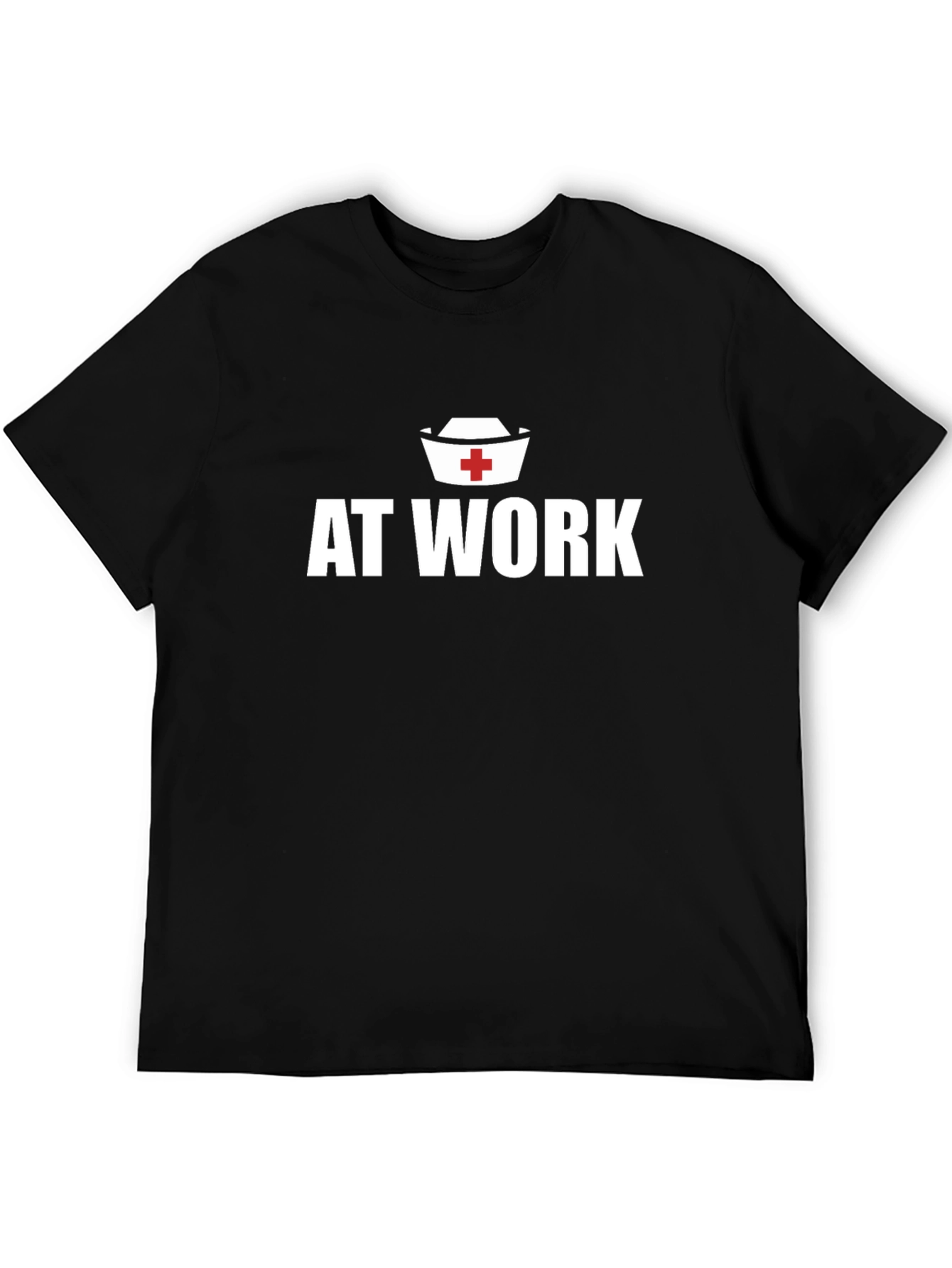At Work Nurse T-Shirt - Black Crew Neck