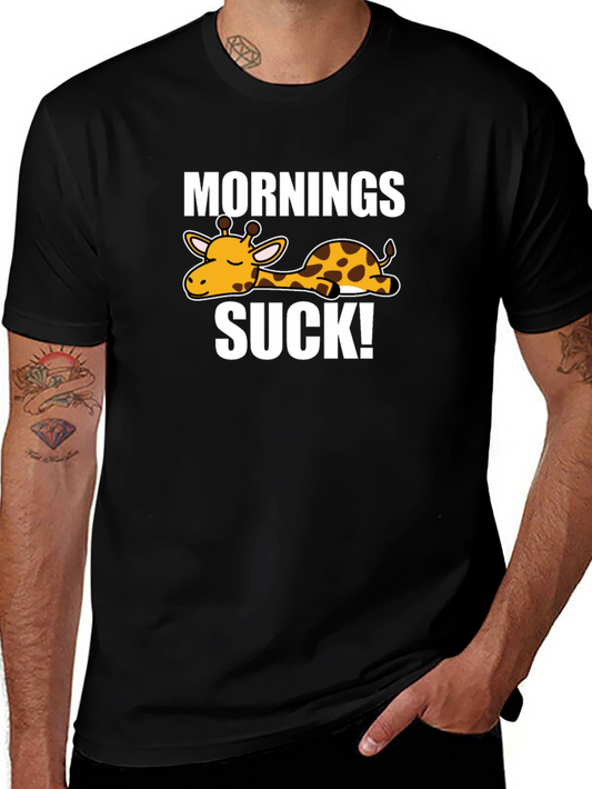 Mornings Suck Giraffe Graphic T-Shirt