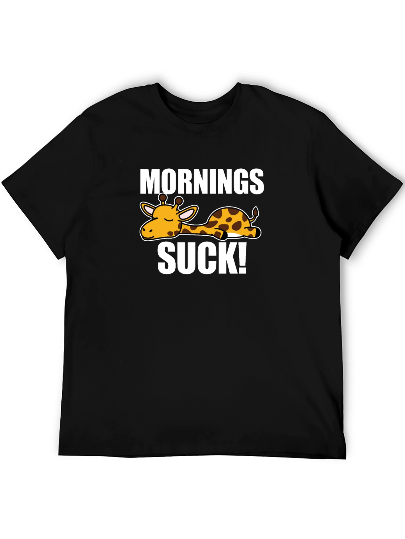 Mornings Suck Giraffe Graphic T-Shirt