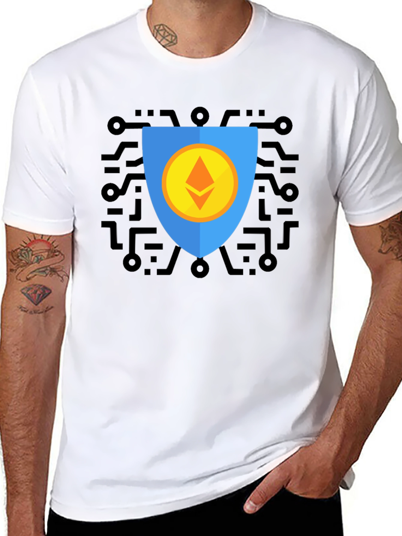 Ethereum Shield Graphic Tee - Crypto Protection