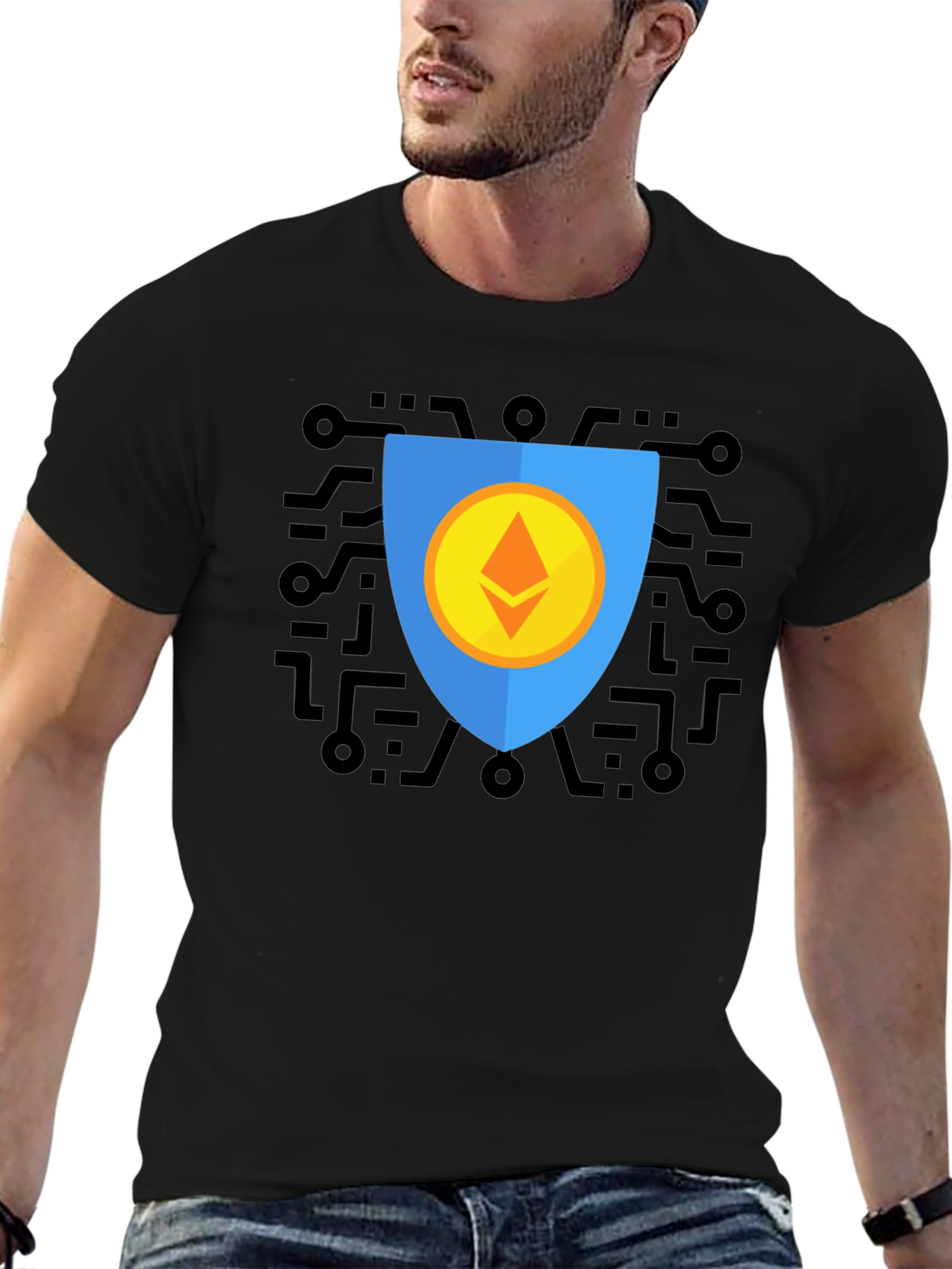 Ethereum Shield Graphic Tee - Crypto Protection