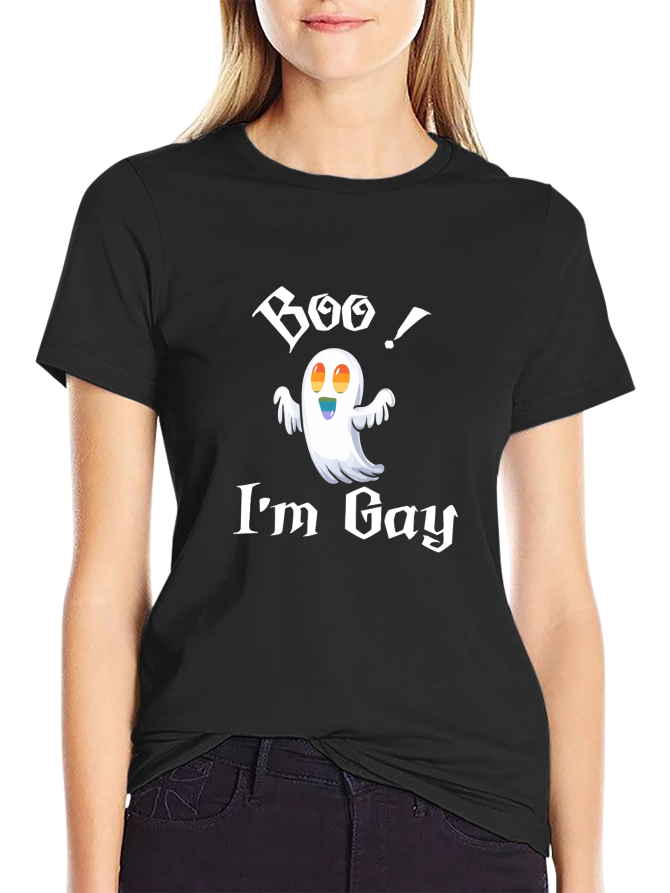 Boo! Im Gay T-Shirt - Halloween Ghost Pride Tee