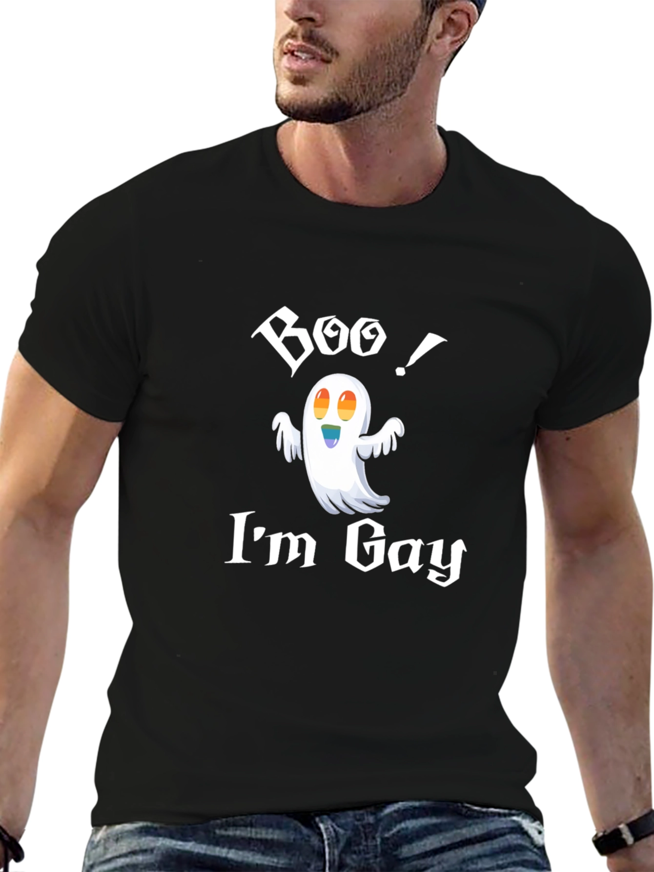 Boo! Im Gay T-Shirt - Halloween Ghost Pride Tee