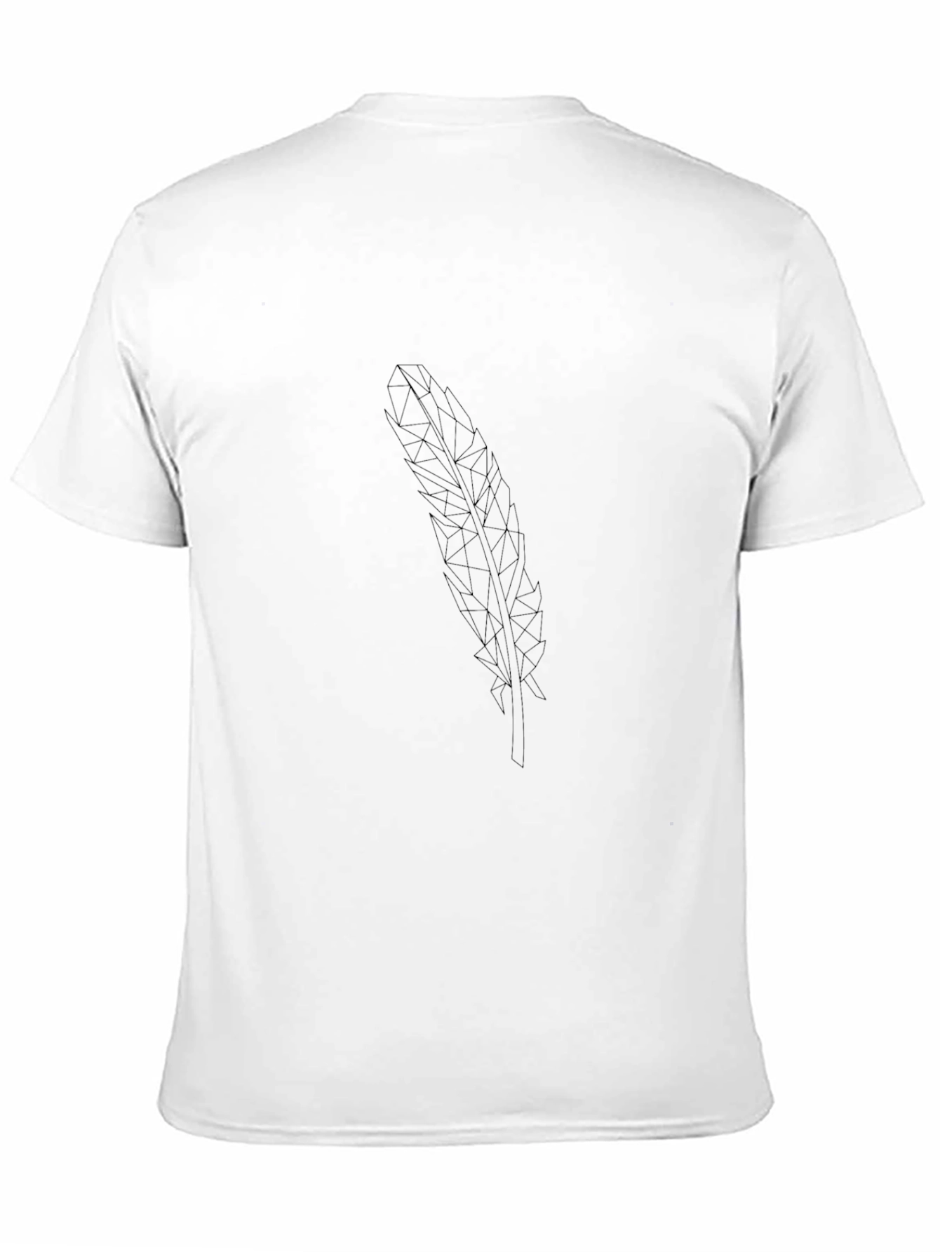 Geometric Feather Graphic Tee - Black