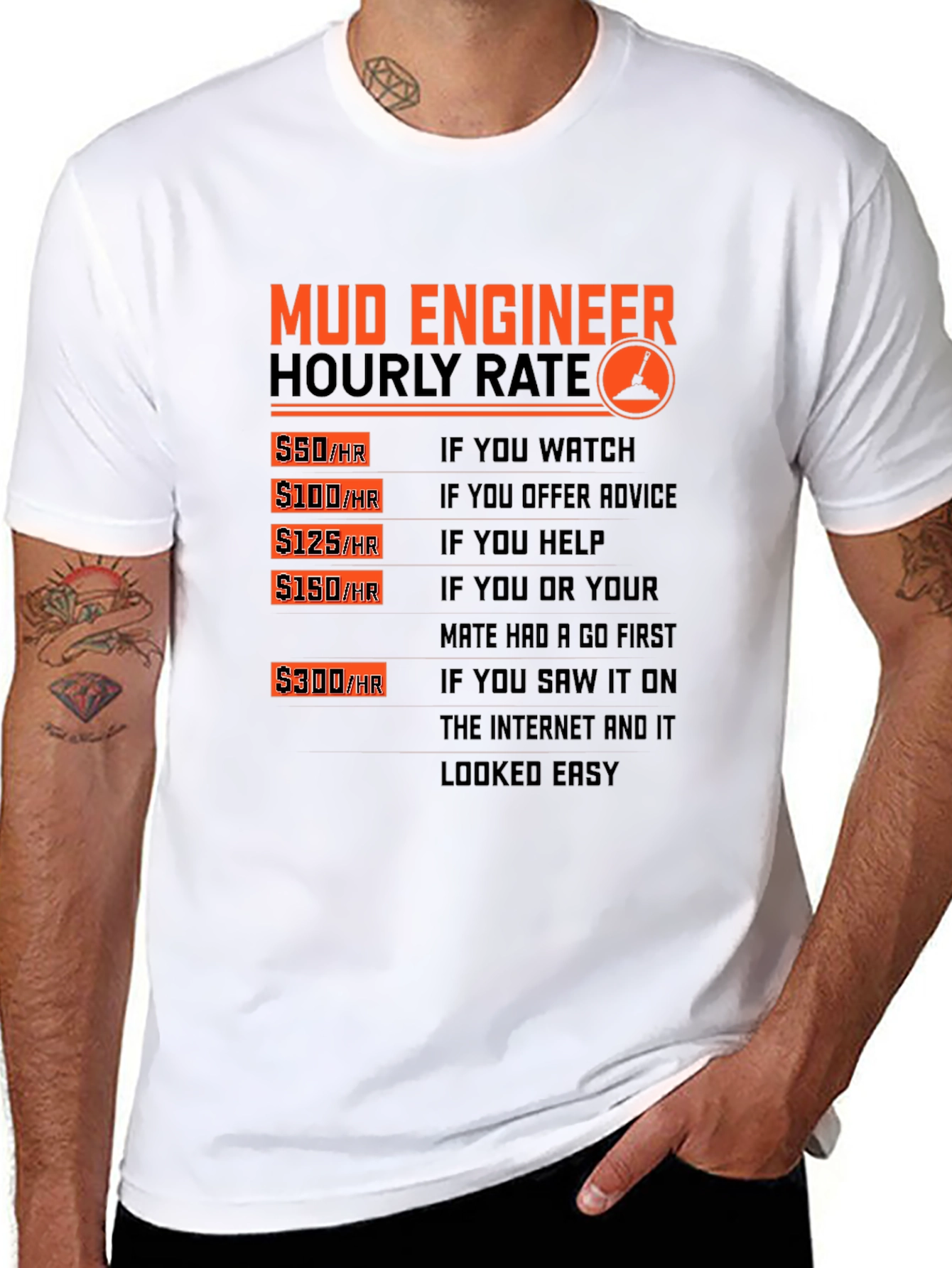 Mud Engineer Hourly Rate Graphic T-Shirt