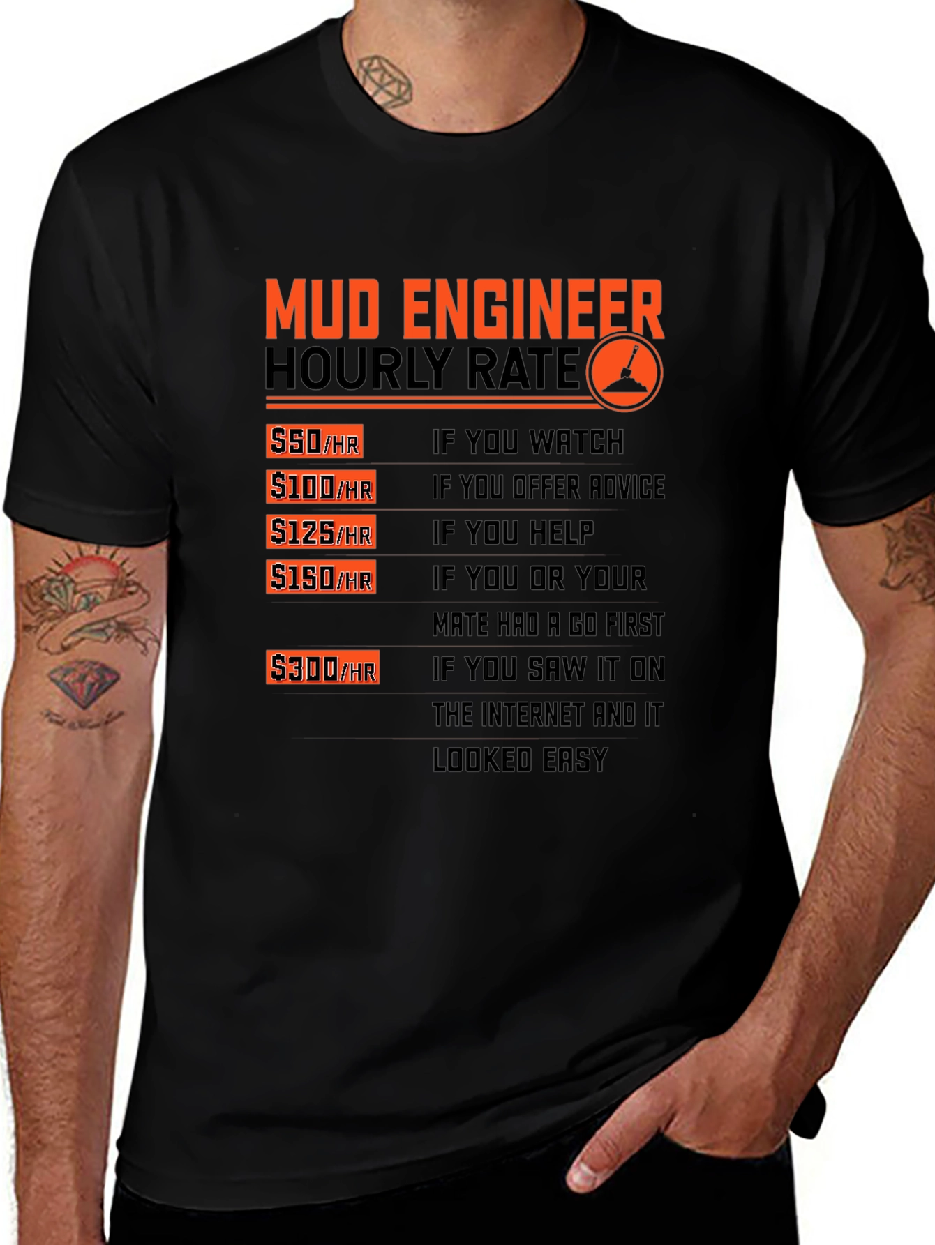 Mud Engineer Hourly Rate Graphic T-Shirt