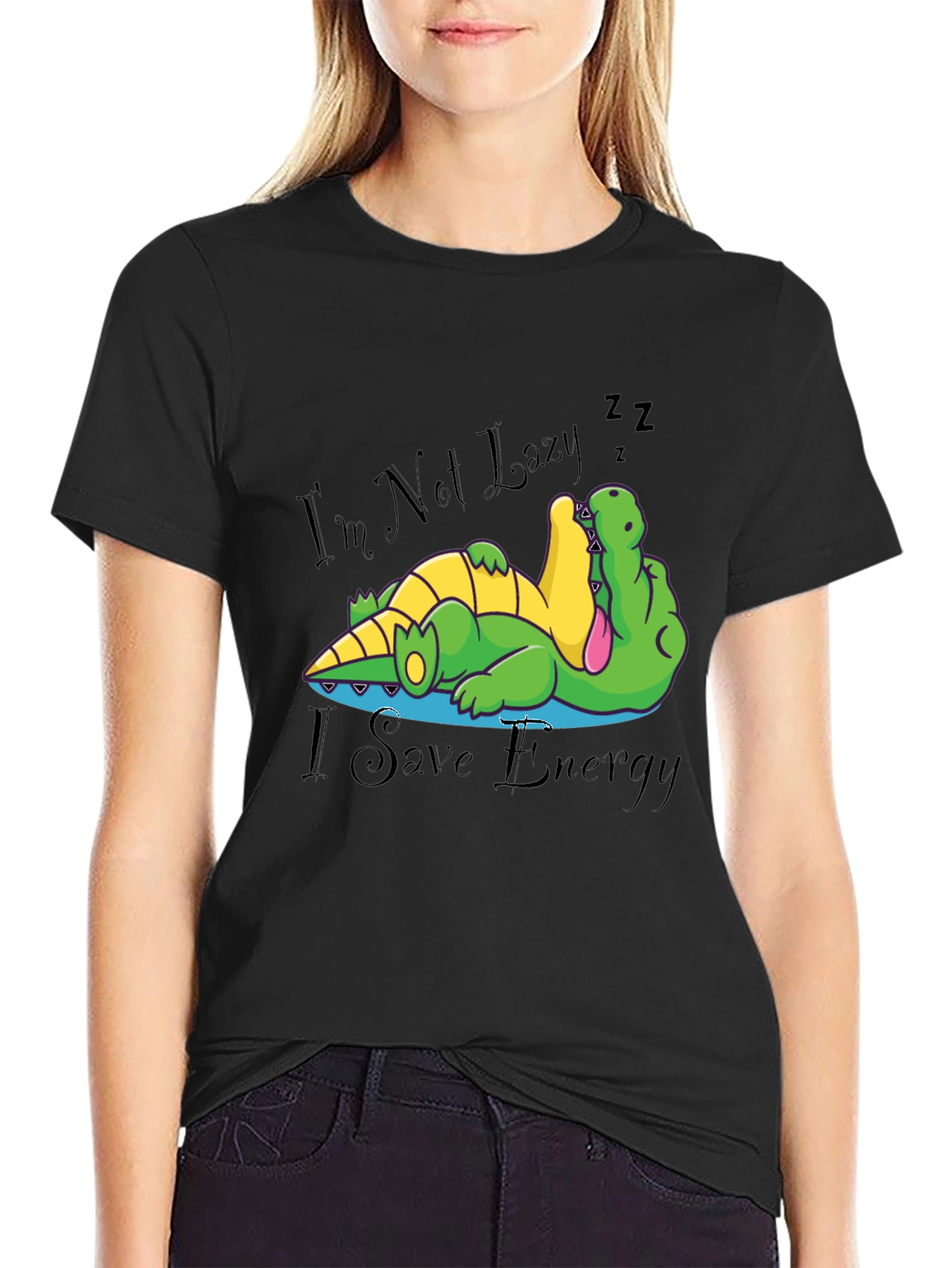 Lazy Alligator Graphic Tee - Save Energy!