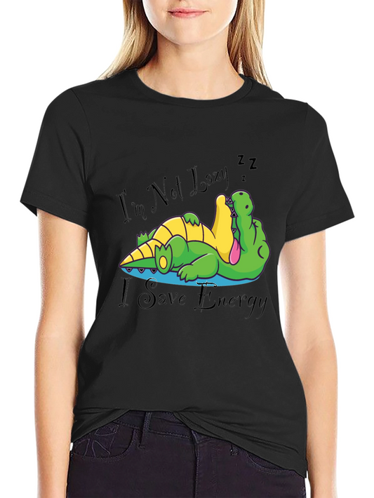 Lazy Alligator Graphic Tee - Save Energy!