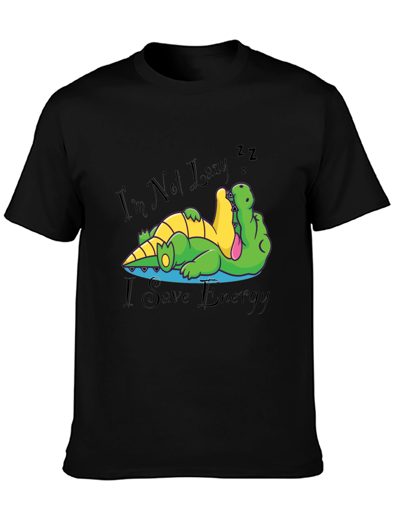 Lazy Alligator Graphic Tee - Save Energy!