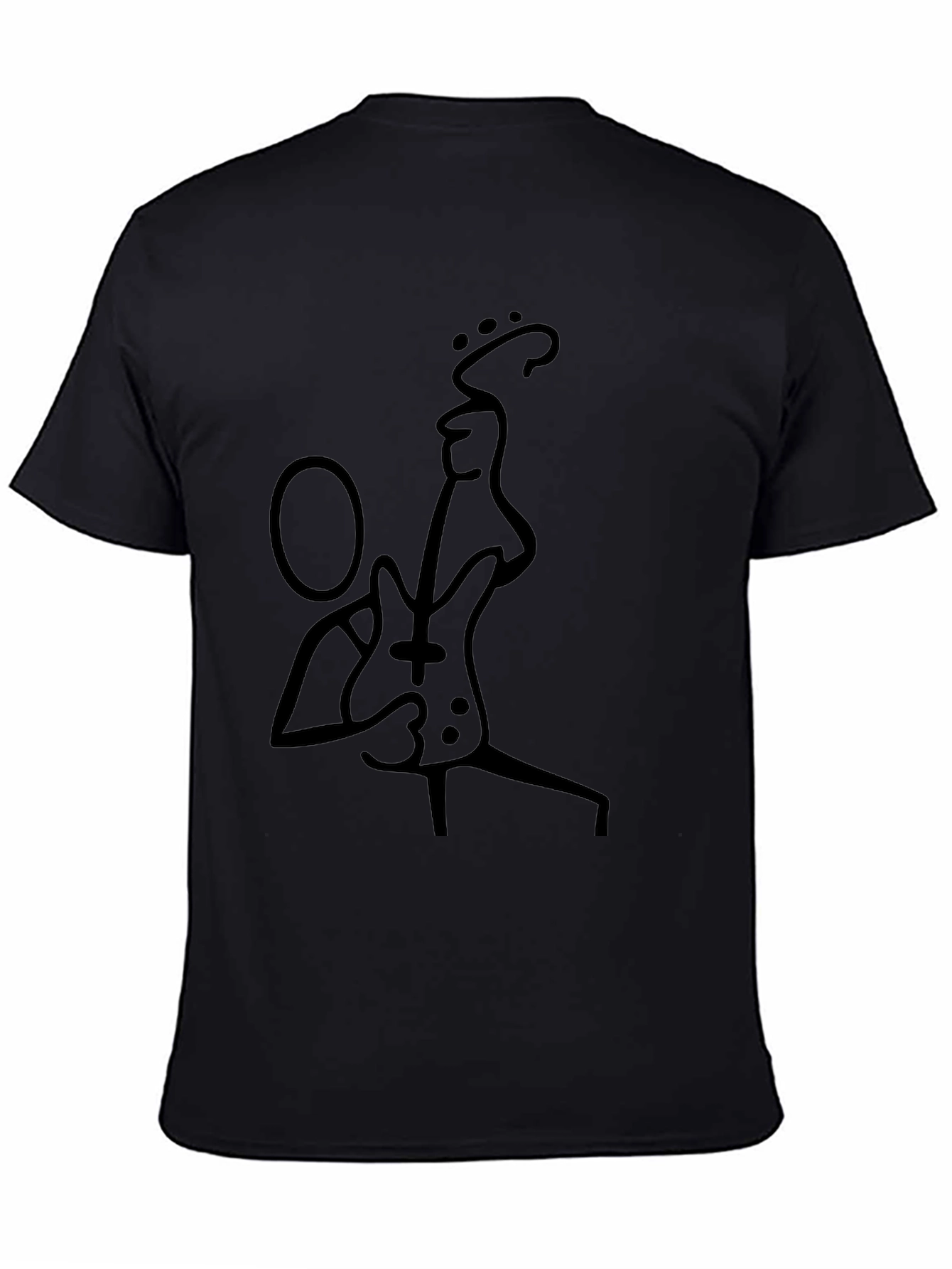 Stick Figure Guitarist Black T-Shirt
