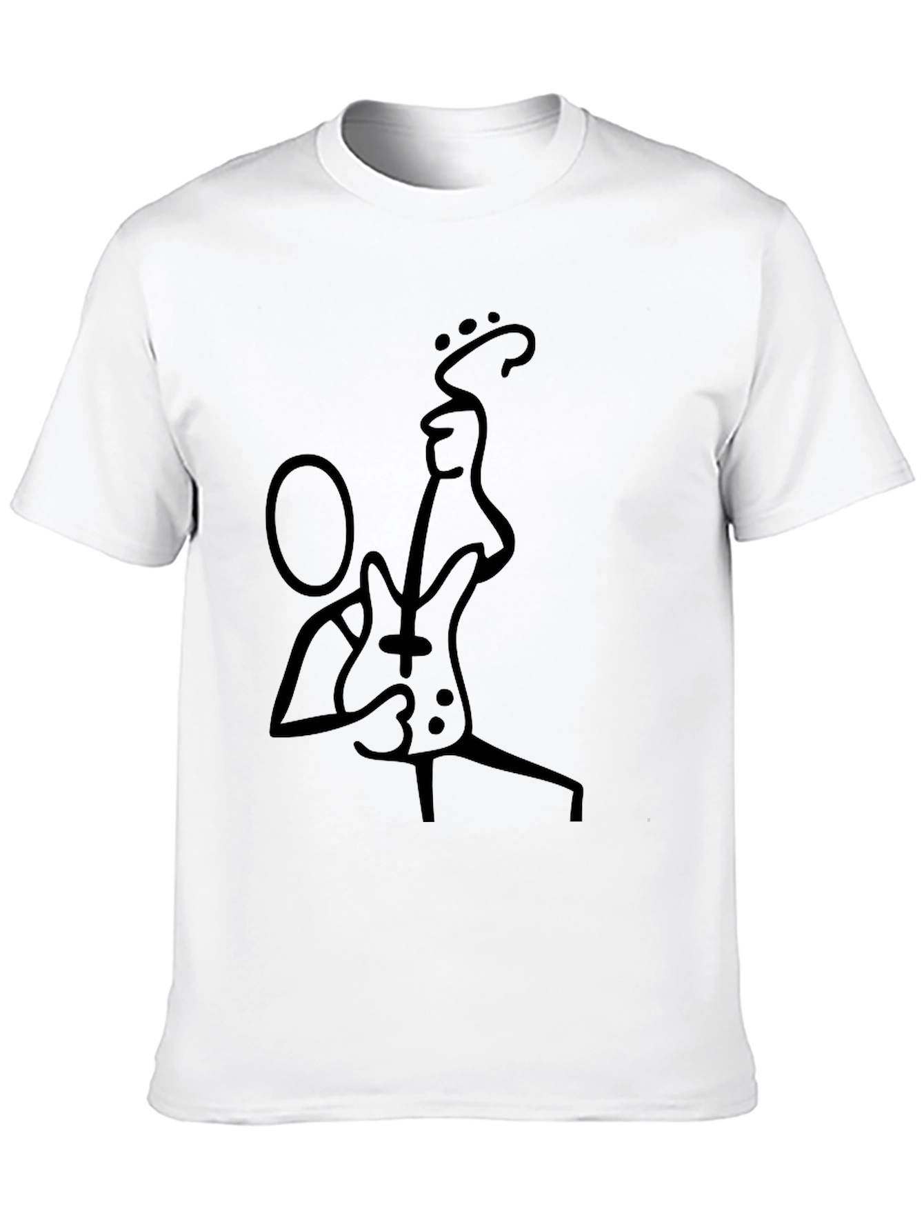 Stick Figure Guitarist Black T-Shirt