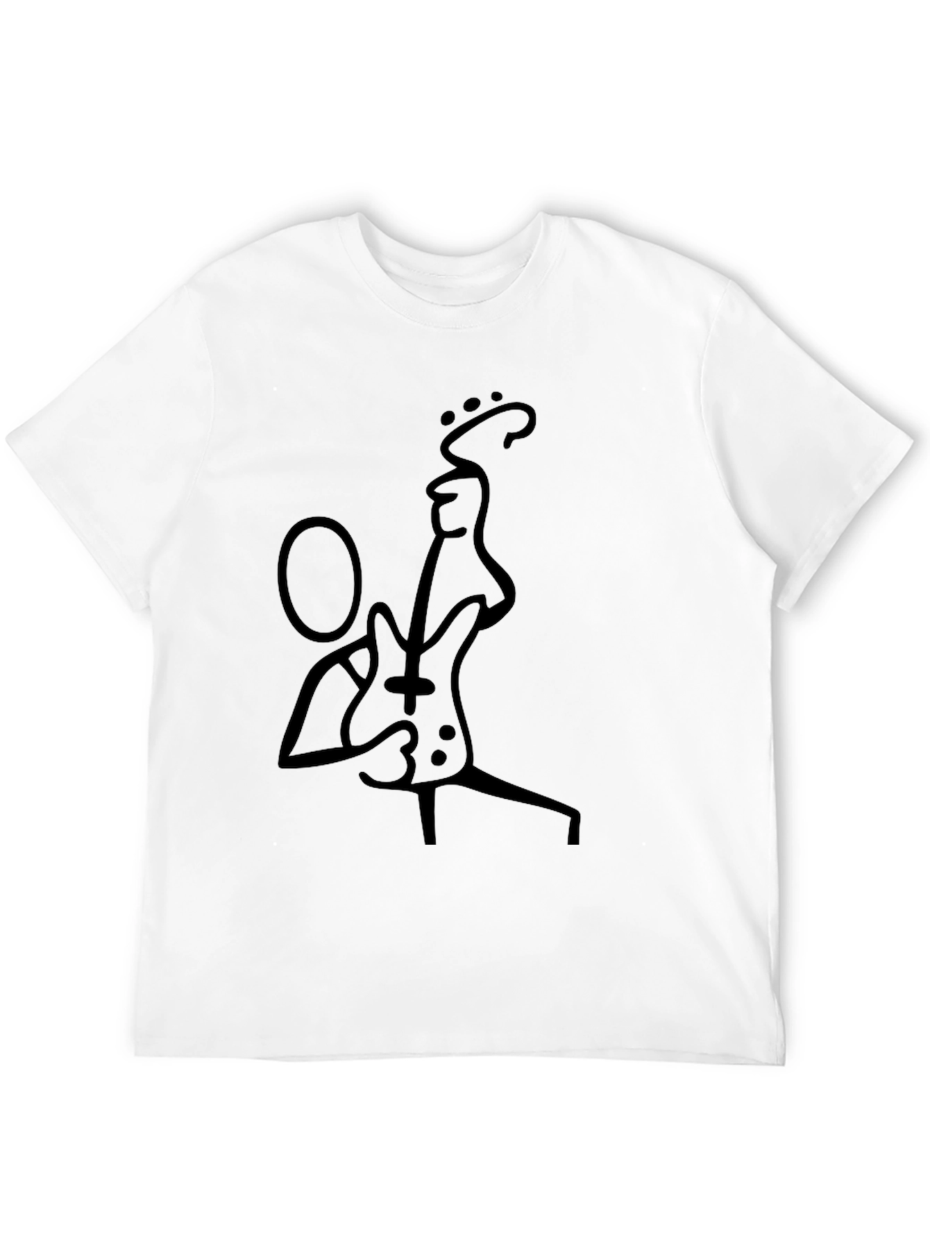 Stick Figure Guitarist Black T-Shirt