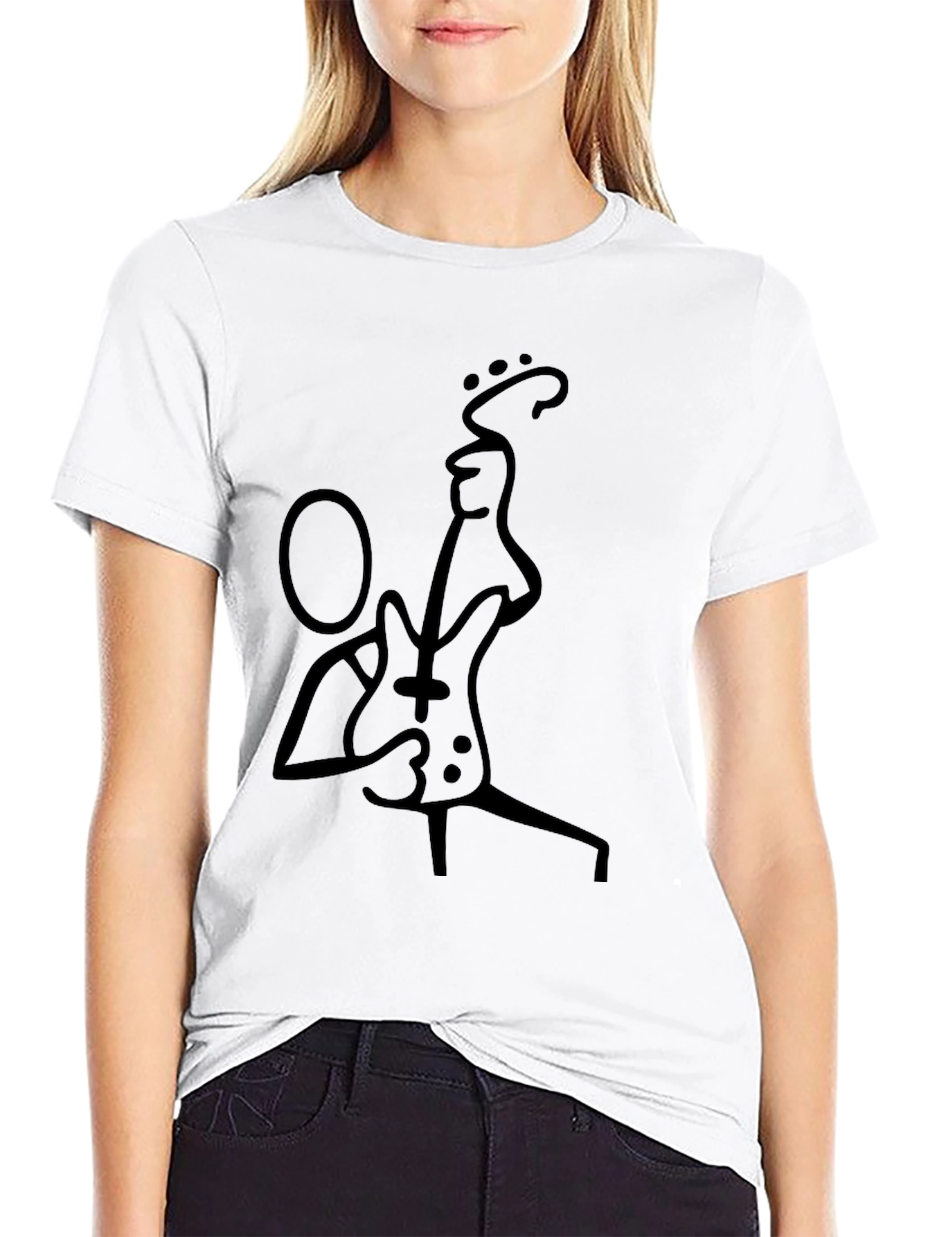 Stick Figure Guitarist Black T-Shirt