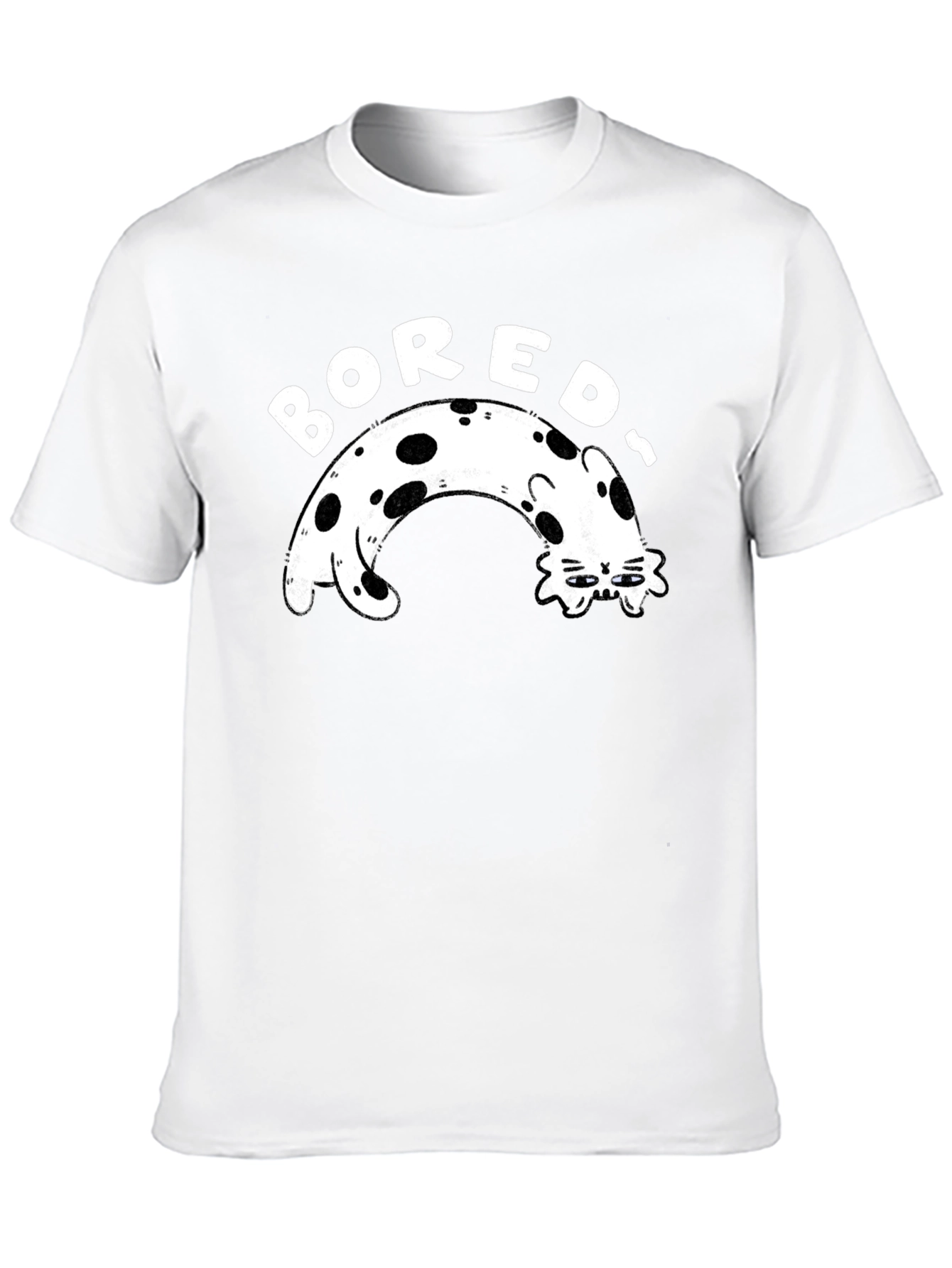 Bored Cat Graphic Tee - Black Casual T-Shirt