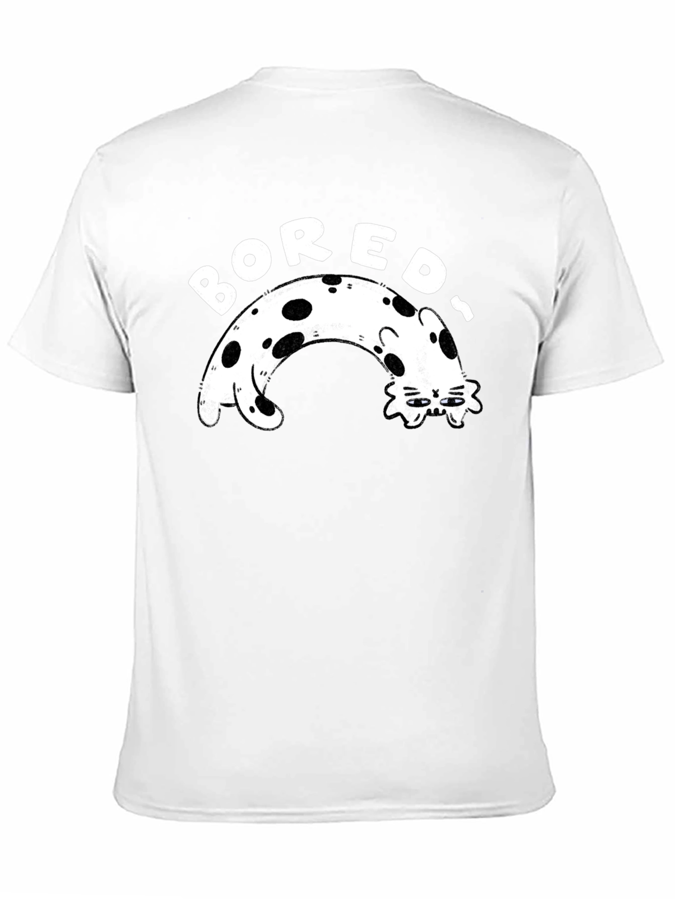 Bored Cat Graphic Tee - Black Casual T-Shirt