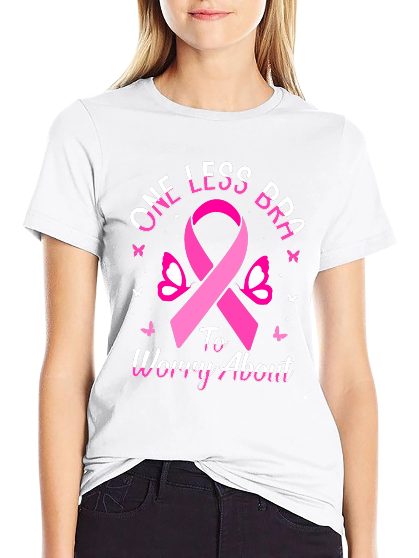 One Less Bra T-Shirt - Breast Cancer Awareness