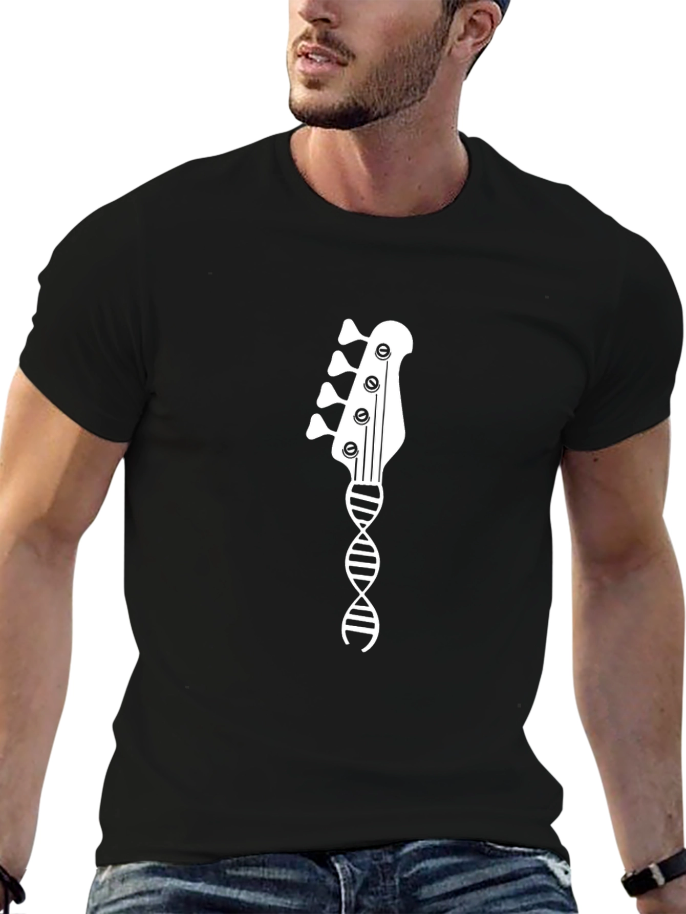 Bass Guitar DNA Graphic T-Shirt - Music Lover Tee