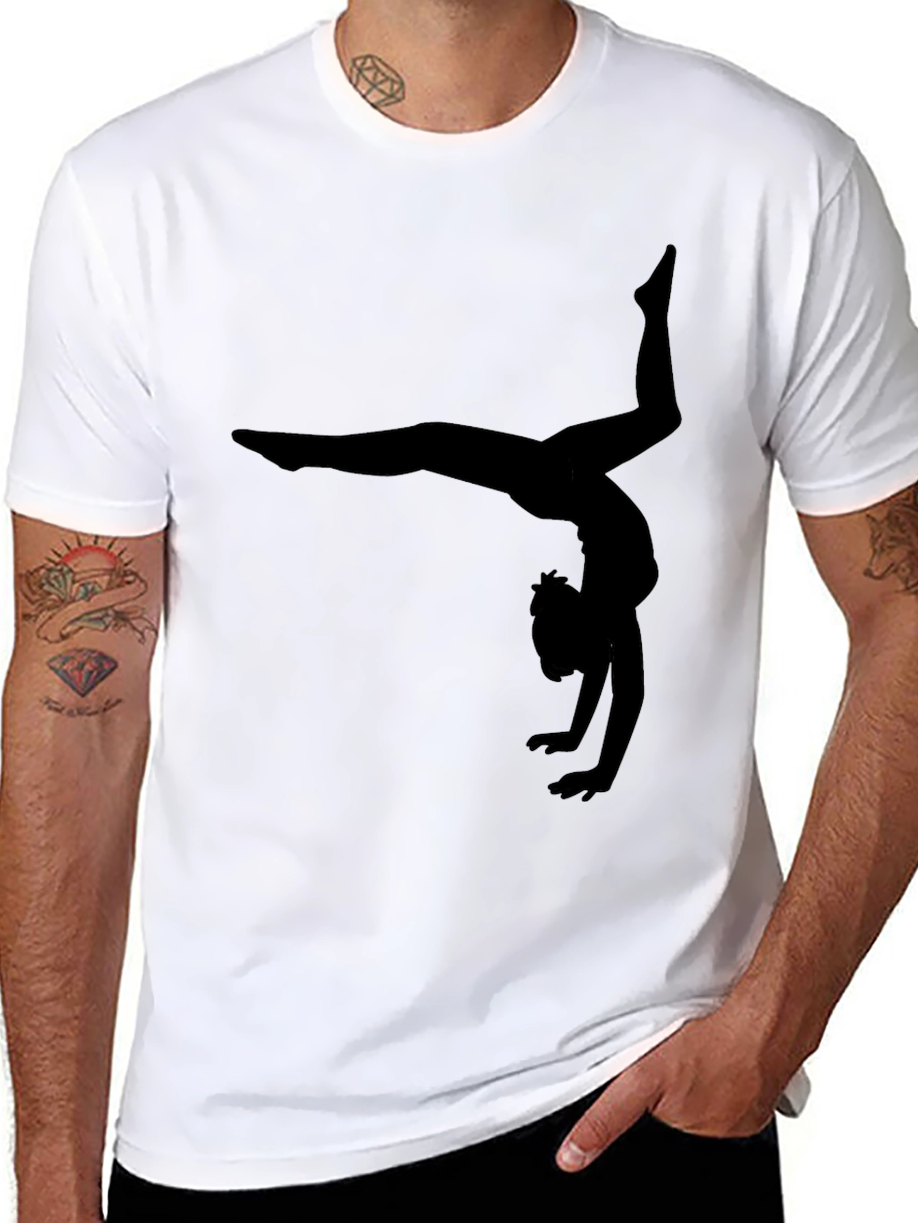 Gymnast Silhouette Black T-Shirt