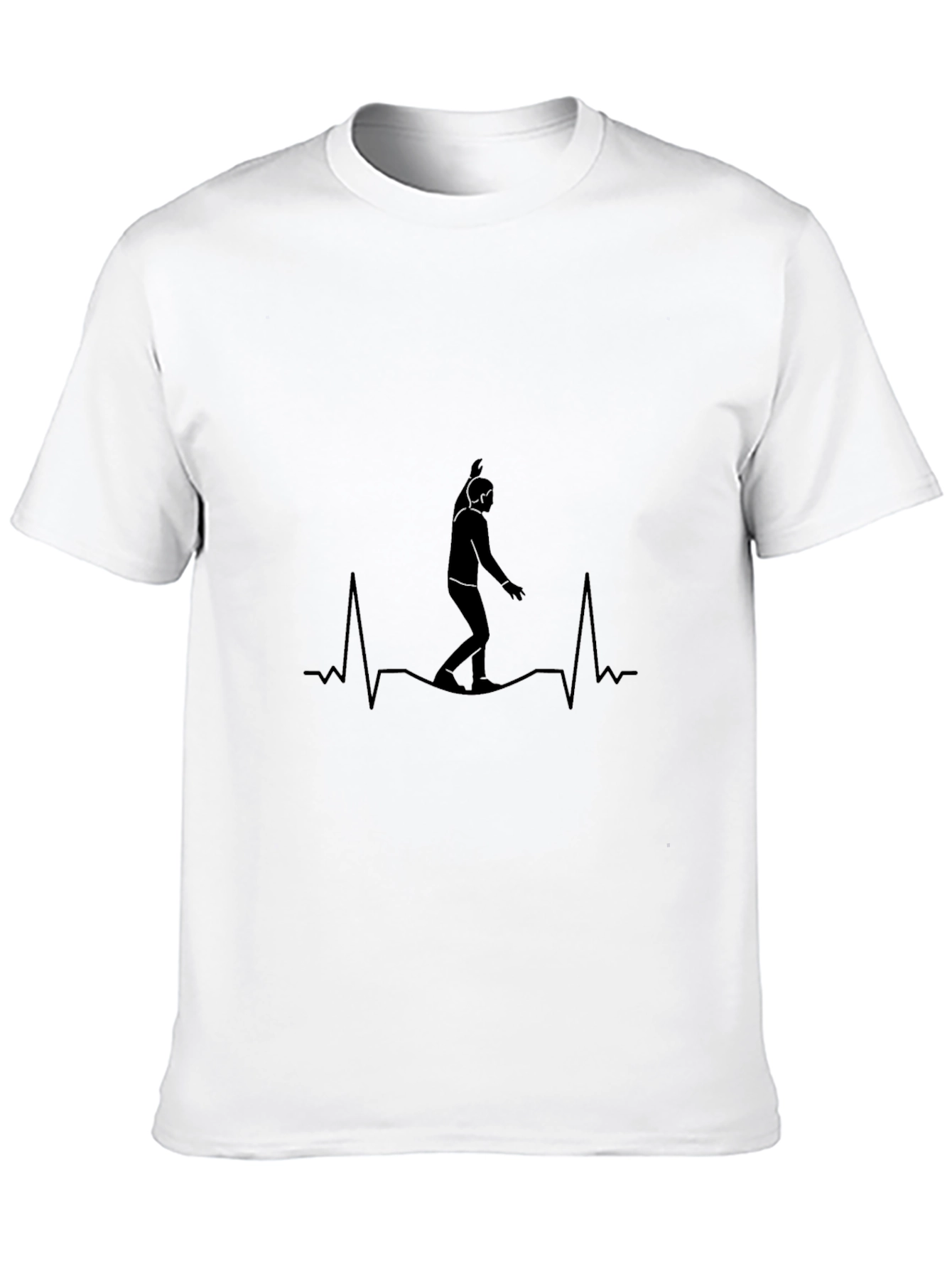 Surfing Heartbeat Black T-Shirt