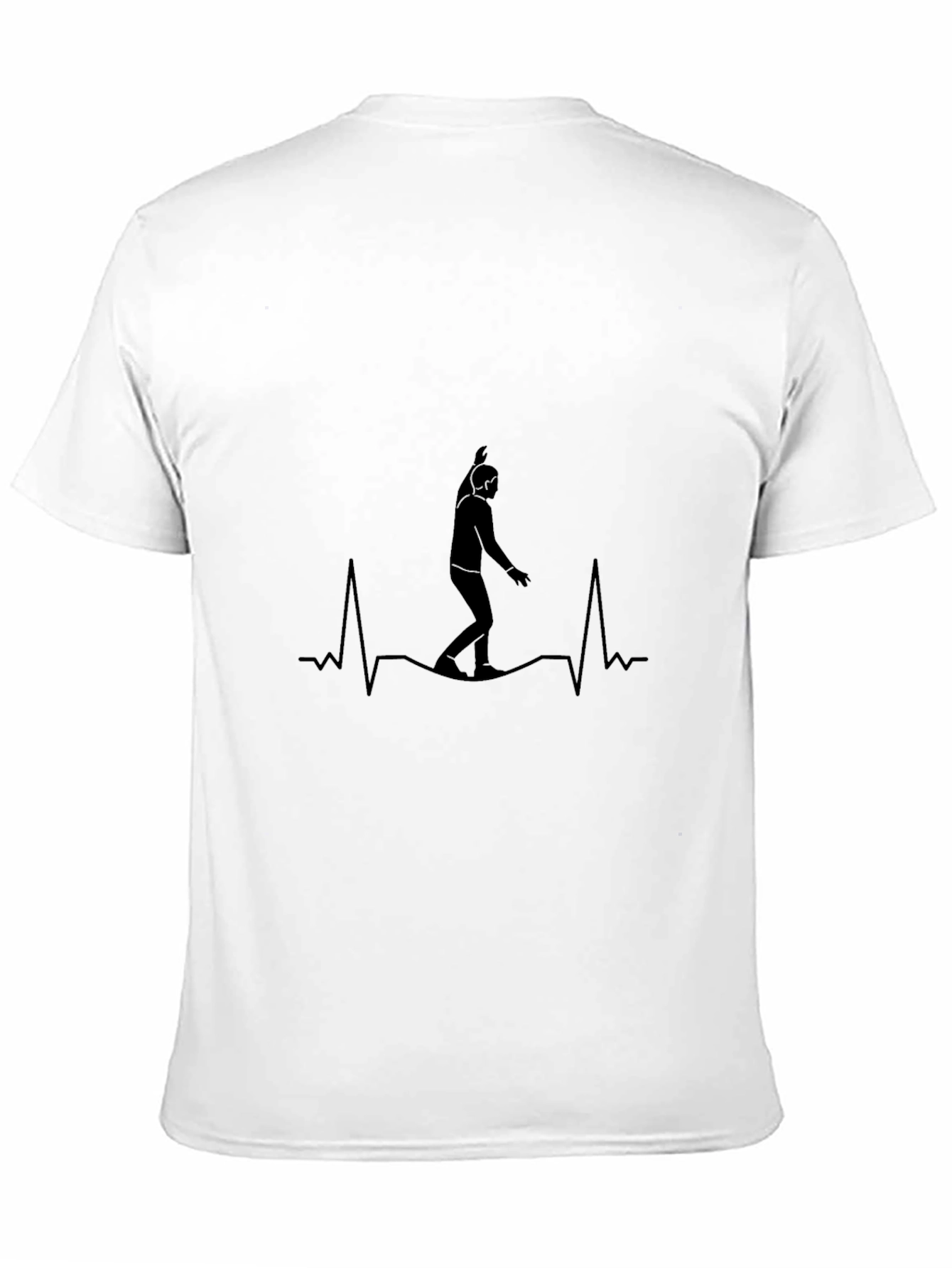 Surfing Heartbeat Black T-Shirt