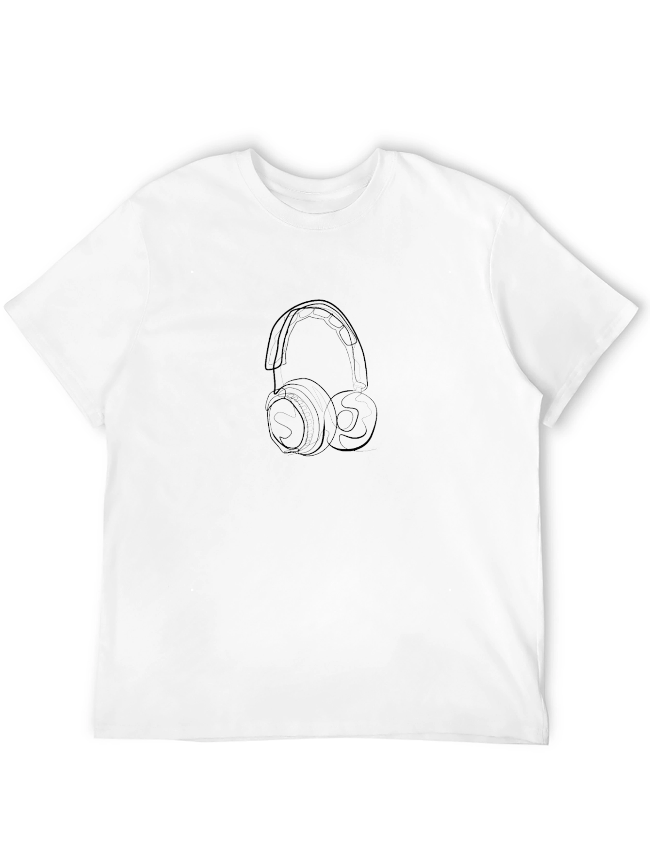 Modern Headphones Graphic T-Shirt - Cool Black Tee