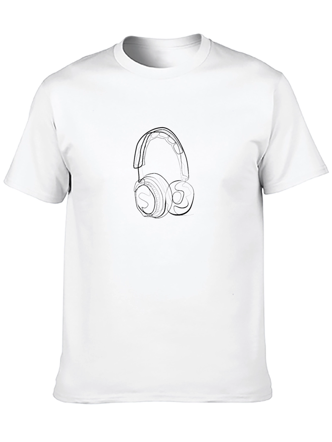 Modern Headphones Graphic T-Shirt - Cool Black Tee